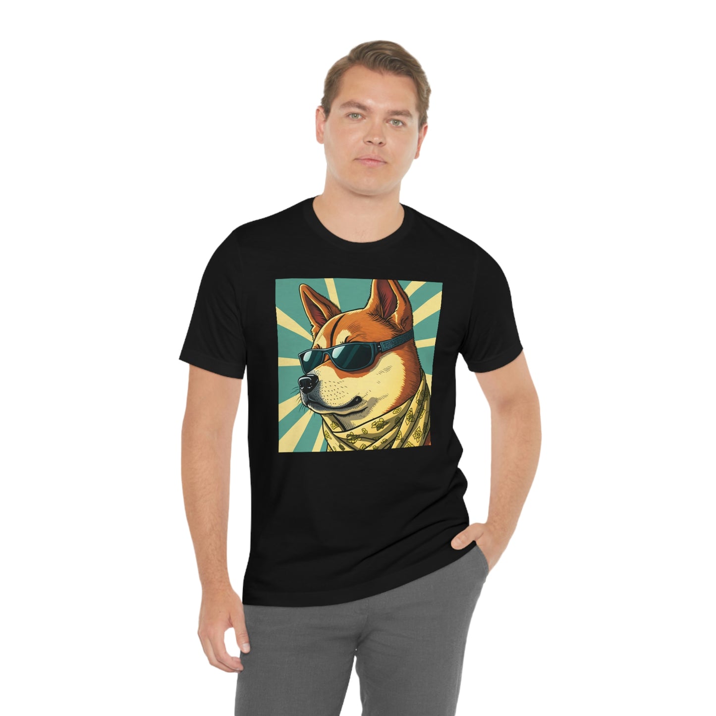 Trendy Shiba Inu T-Shirt | Cartoon Bandana and Sunglasses Design | Shiba Tee with High-Quality Print | Great Gift Idea