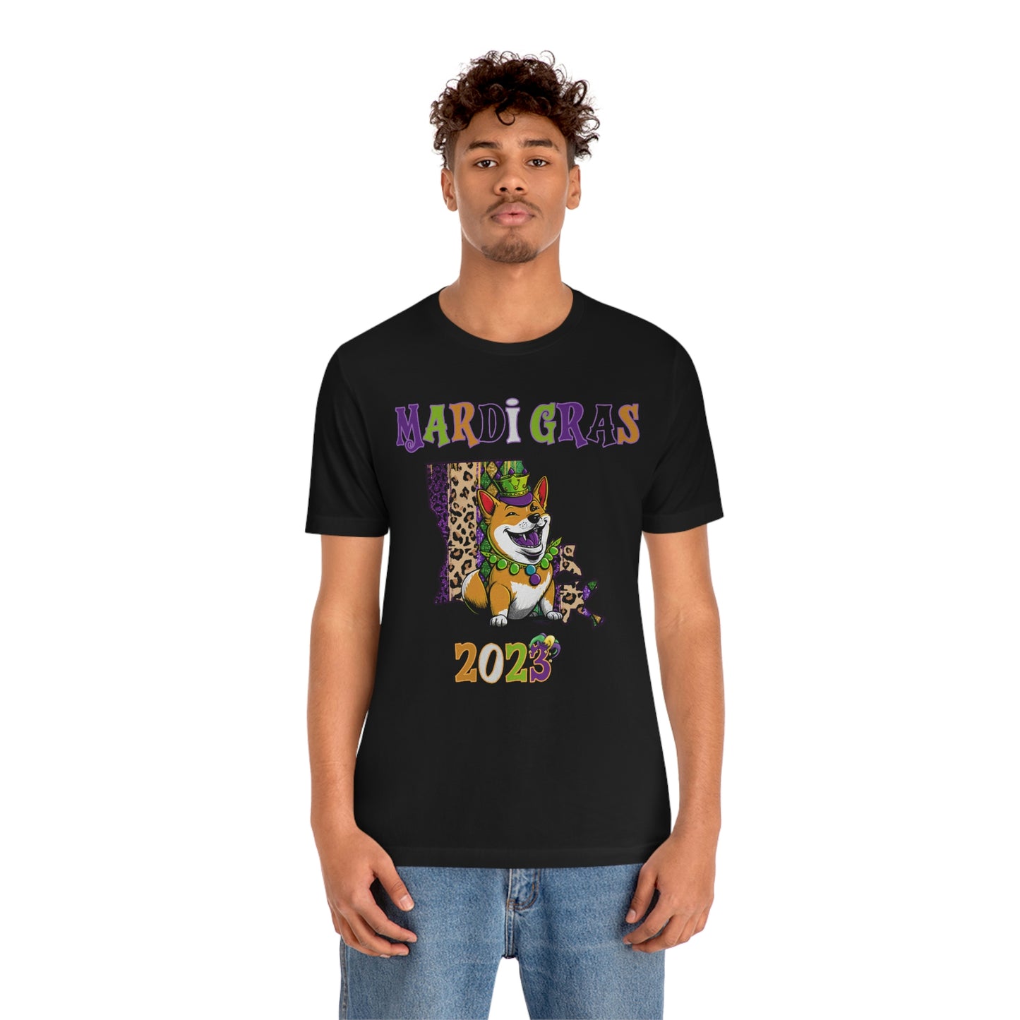 Mardi Gras 2023 Shiba Inu T-Shirt - Celebrate with your pup - Louisiana Theme - Soft Cotton - Dog Lover Gift