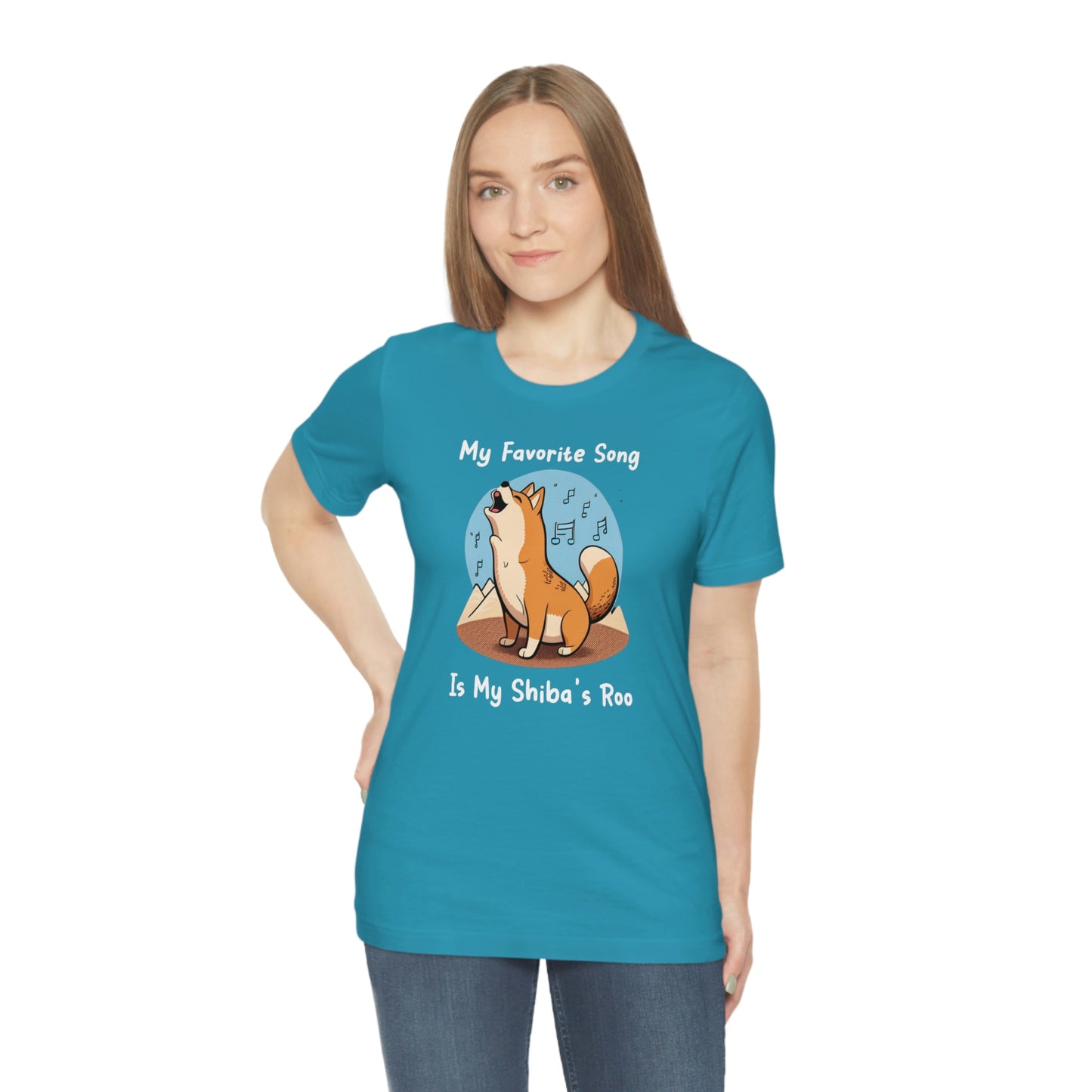 My Favorite Song - White Ink | Shiba Inu | Unisex Jersey Short Sleeve Tee