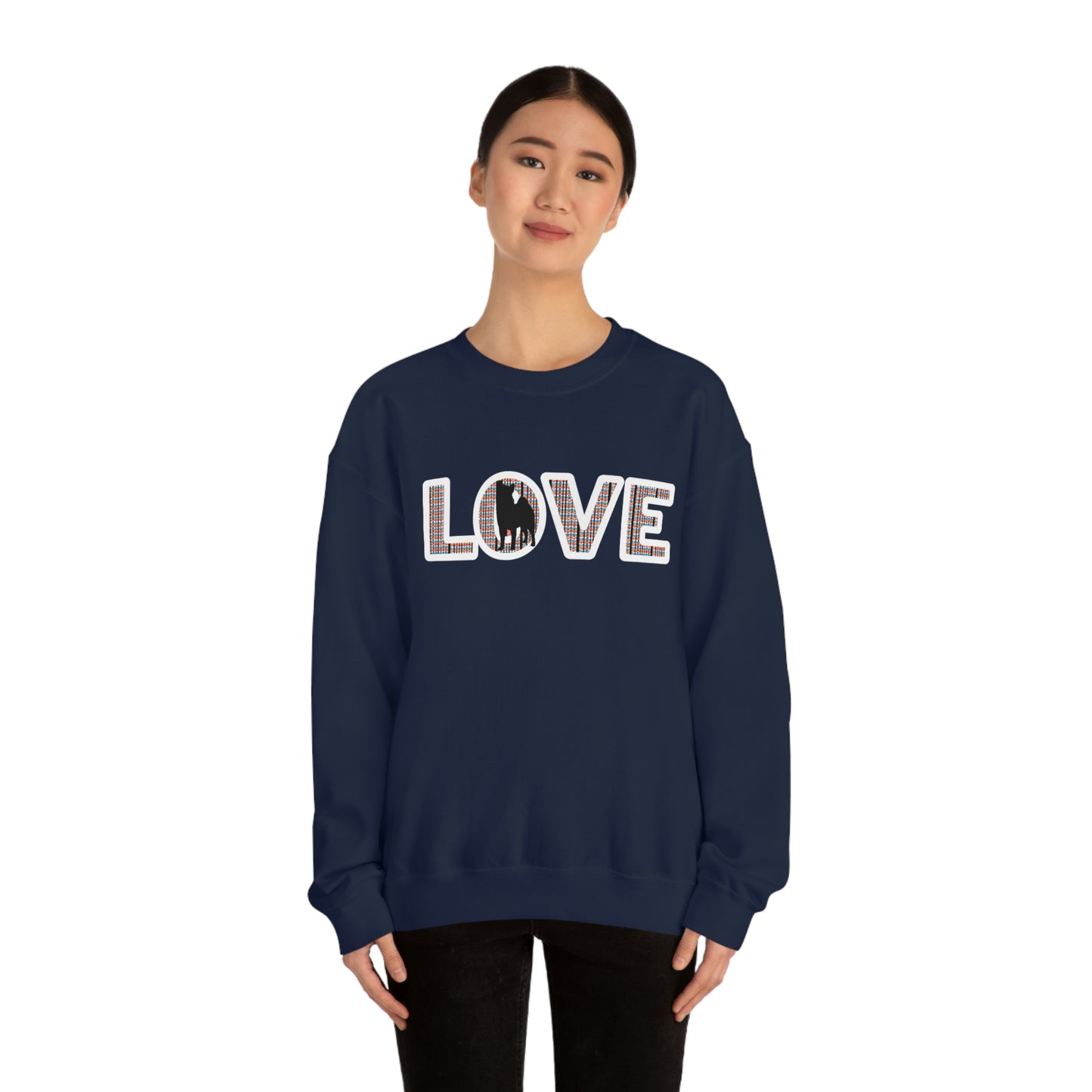 Shiba Inu Sweatshirt - 'LOVE' Shiba's Design - Crewneck Sweatshirt - Soft, Warm, and Stylish Great Warm Shiba Inu Gift for a Shiba Inu Lover