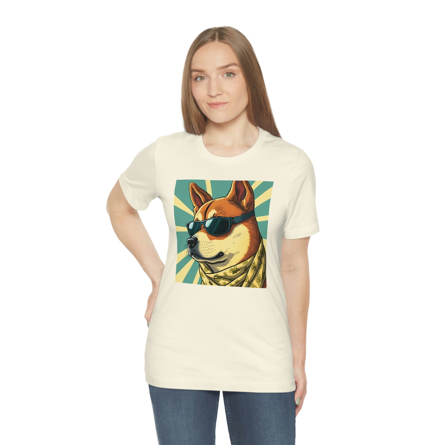 Trendy Shiba Inu T-Shirt | Cartoon Bandana and Sunglasses Design | Shiba Tee with High-Quality Print | Great Gift Idea