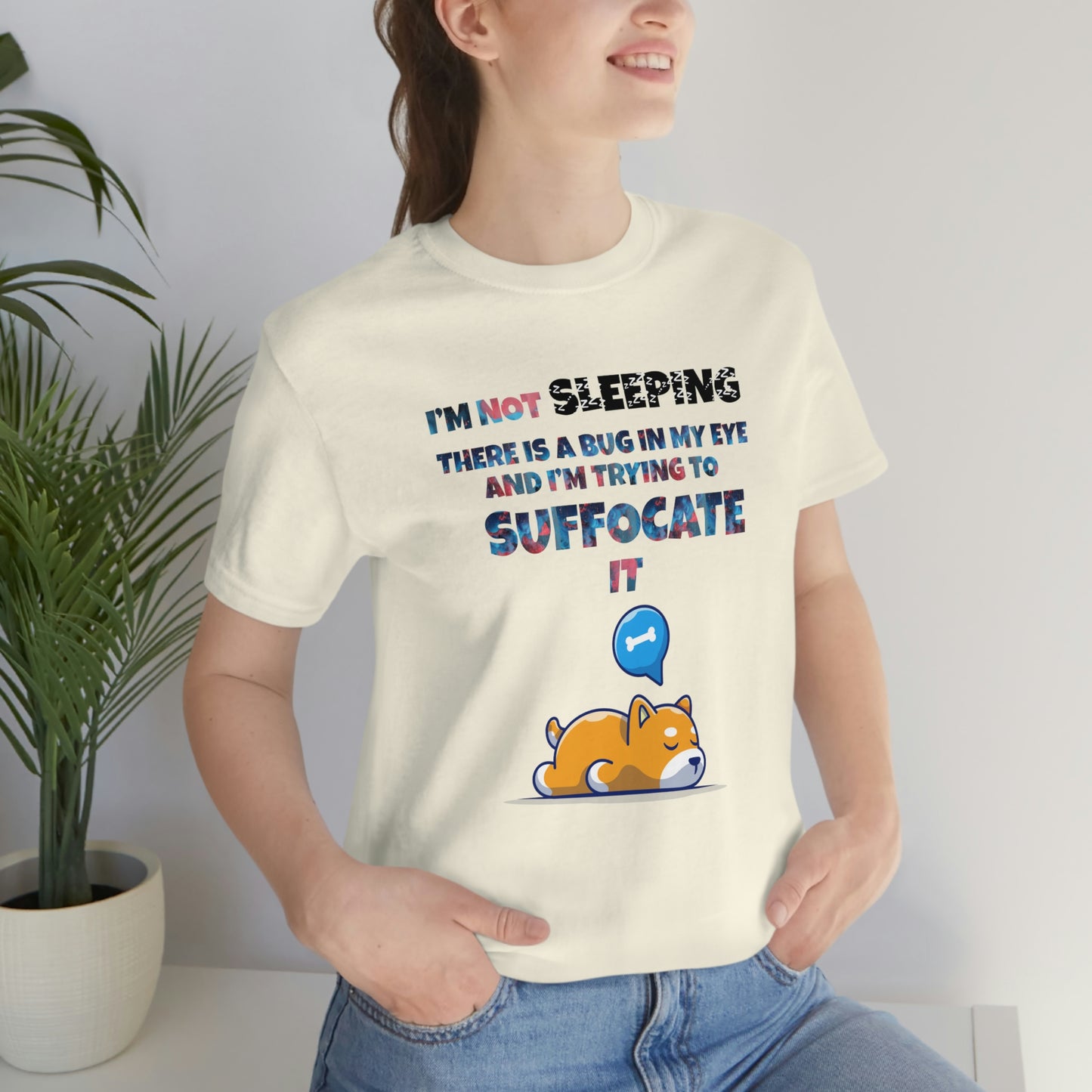 Shiba Inu Funny T-Shirt - "I'm Not Sleeping" - Comfortable Fit, Unique Pet Shiba Inu Design - Great Shiba Inu Lover Gift