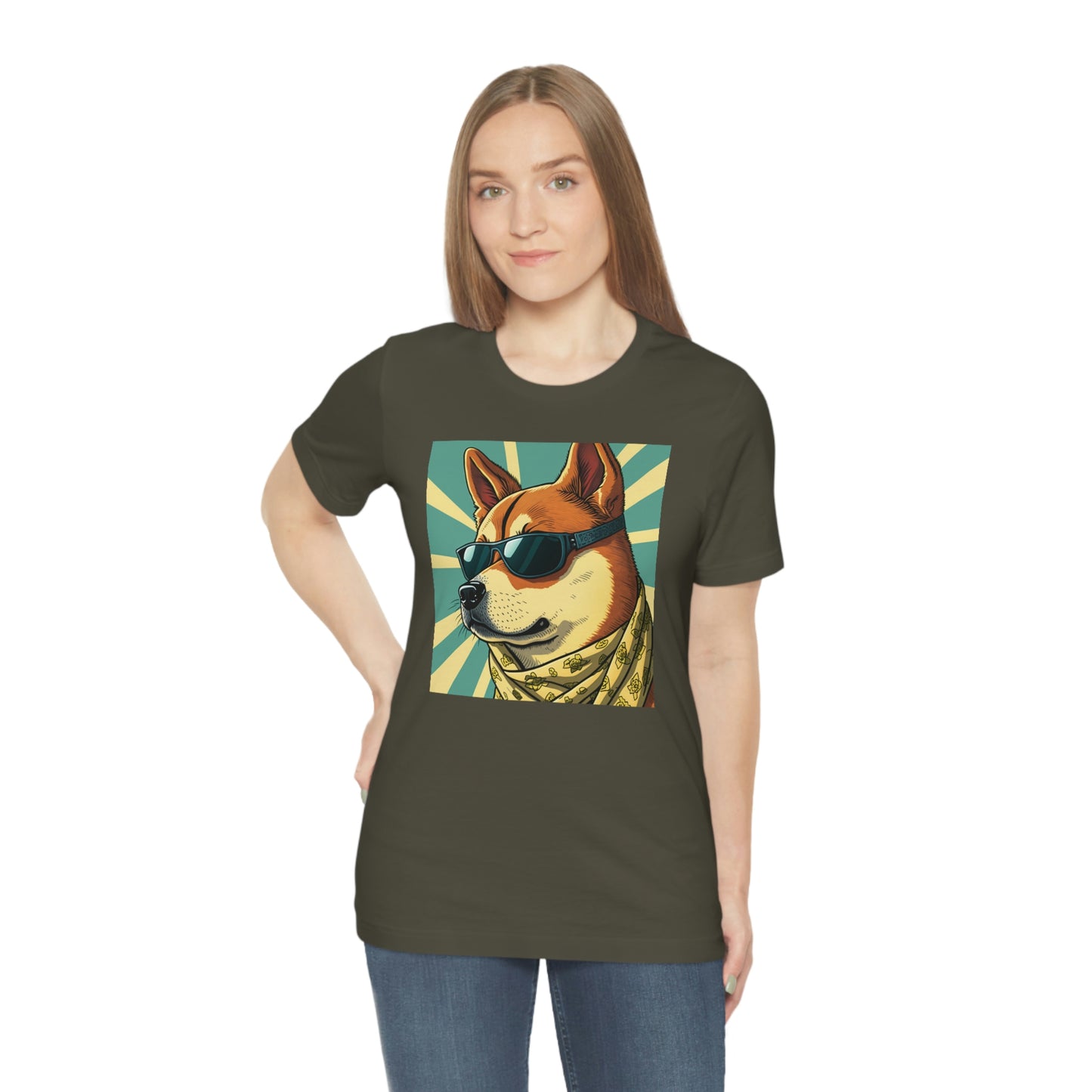 Trendy Shiba Inu T-Shirt | Cartoon Bandana and Sunglasses Design | Shiba Tee with High-Quality Print | Great Gift Idea