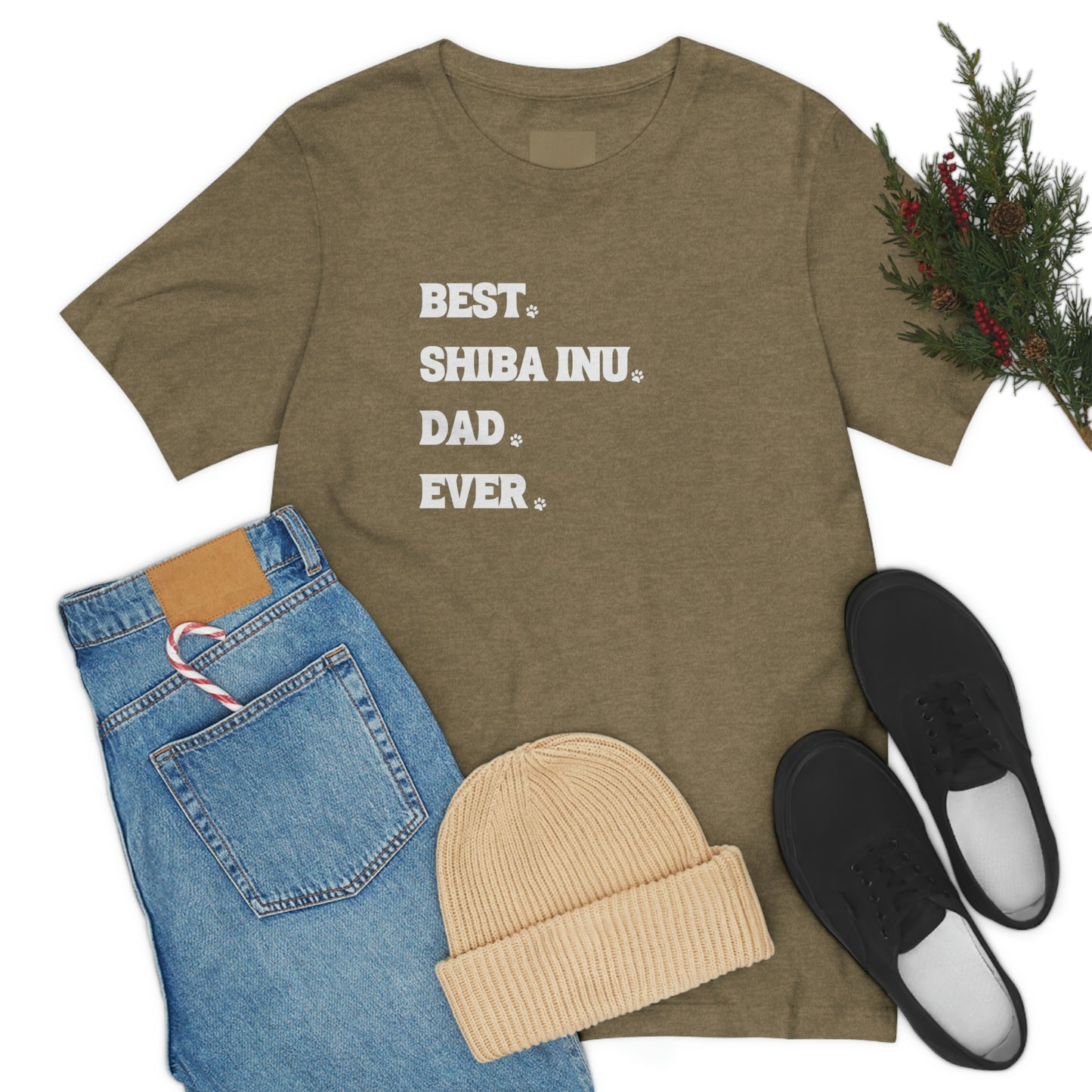 "Best Shiba Inu Dad Ever" Unisex T-Shirt - Minimalistic Style, Soft Cotton, Ribbed Collar, Durable Fit, Quality Print