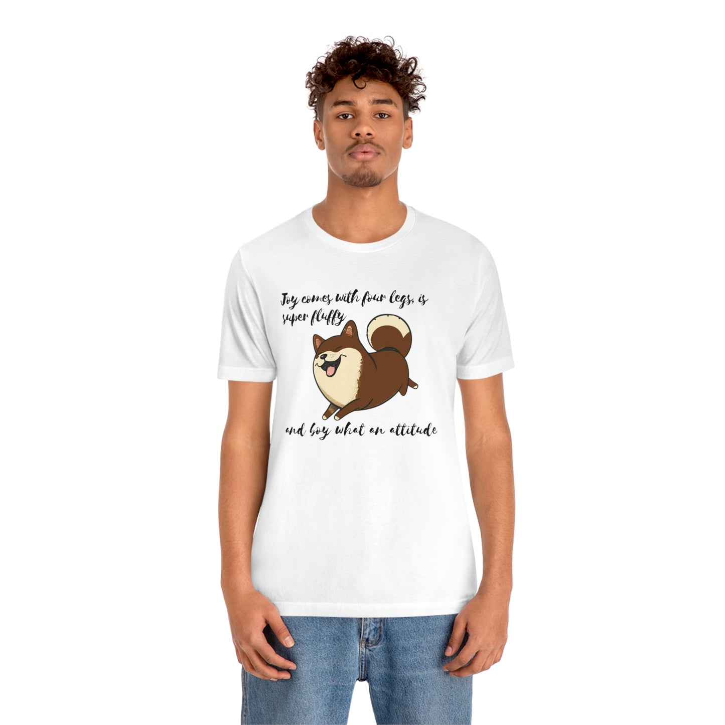 Boy What an Attitude | Dk Brown Shiba Inu | Unisex Jersey Short Sleeve Tee