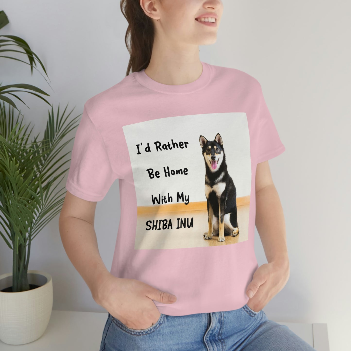 'I'd Rather Be Home with my Shiba' | Unisex Jersey Short Sleeve Tee