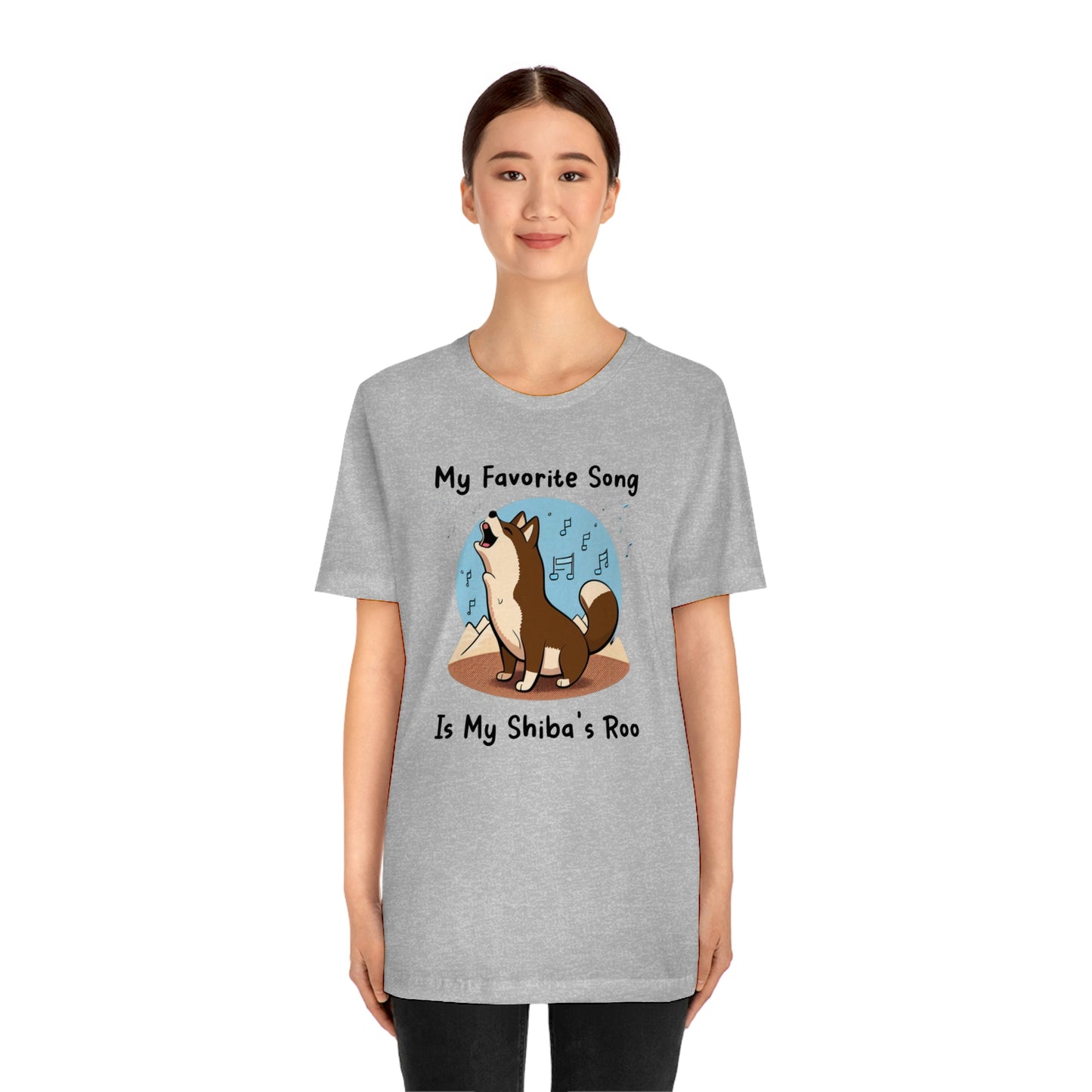 My Favorite Song - Black Ink | Dk Brown Shiba Inu | Unisex Jersey Short Sleeve Tee