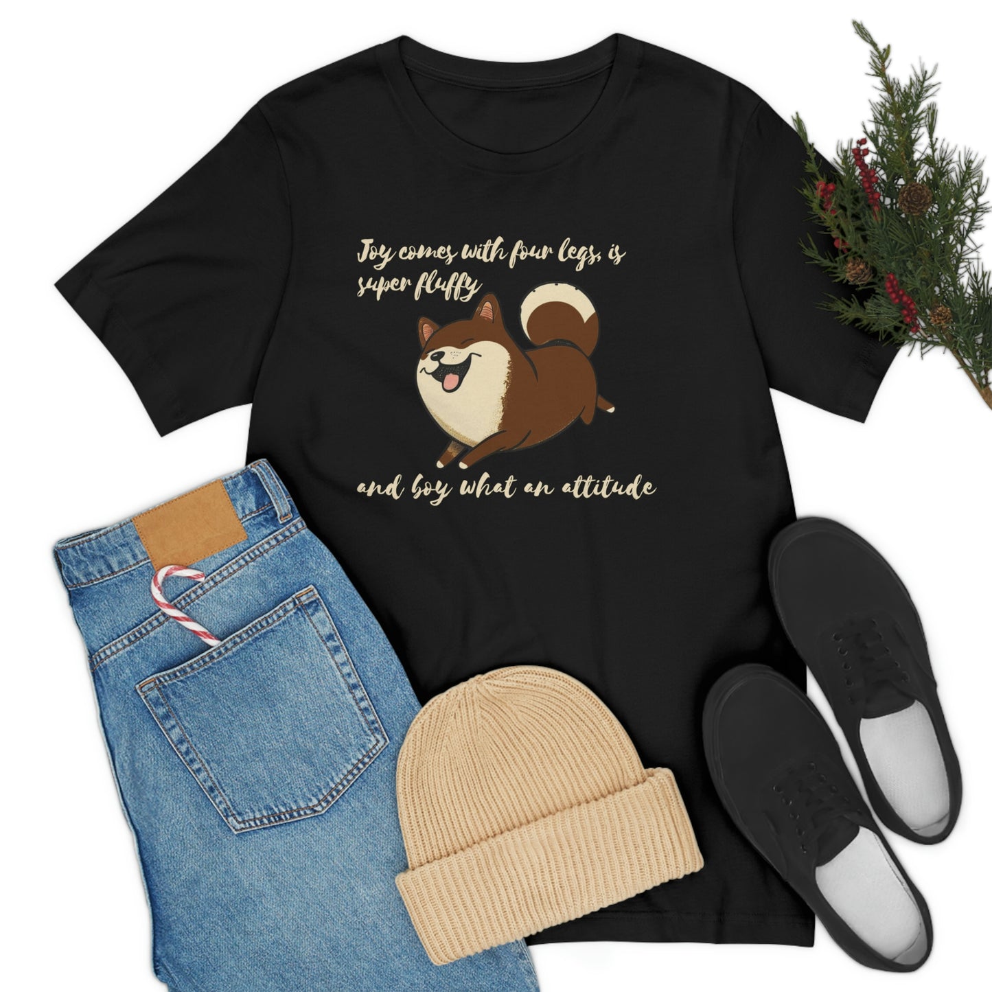 Boy What an Attitude | Dk Brown Shiba Inu | Unisex Jersey Short Sleeve Tee