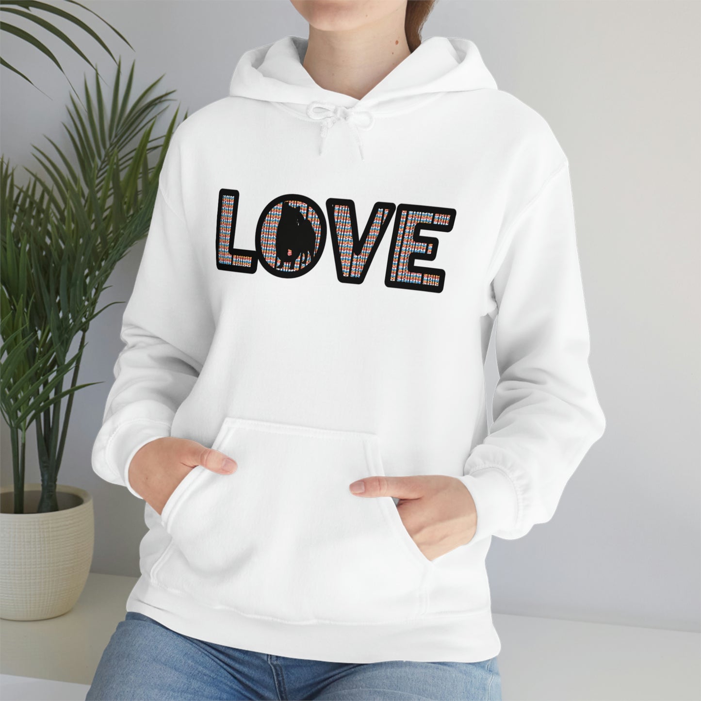 LOVE and Shiba Inu Hoodie Sweatshirt - Unisex, Soft & Warm Blend with Kangaroo Pocket - Shiba Inu Gift for anyone that loves their Shiba