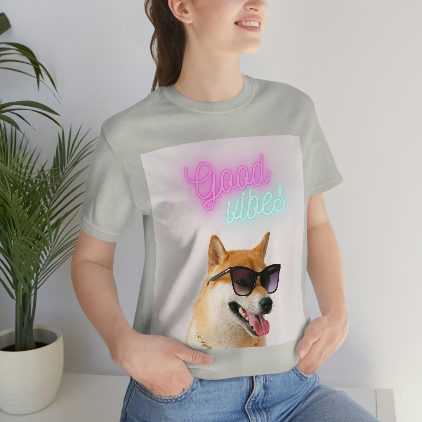 Good Vibes | Shiba Inu | Unisex Jersey Short Sleeve Tee