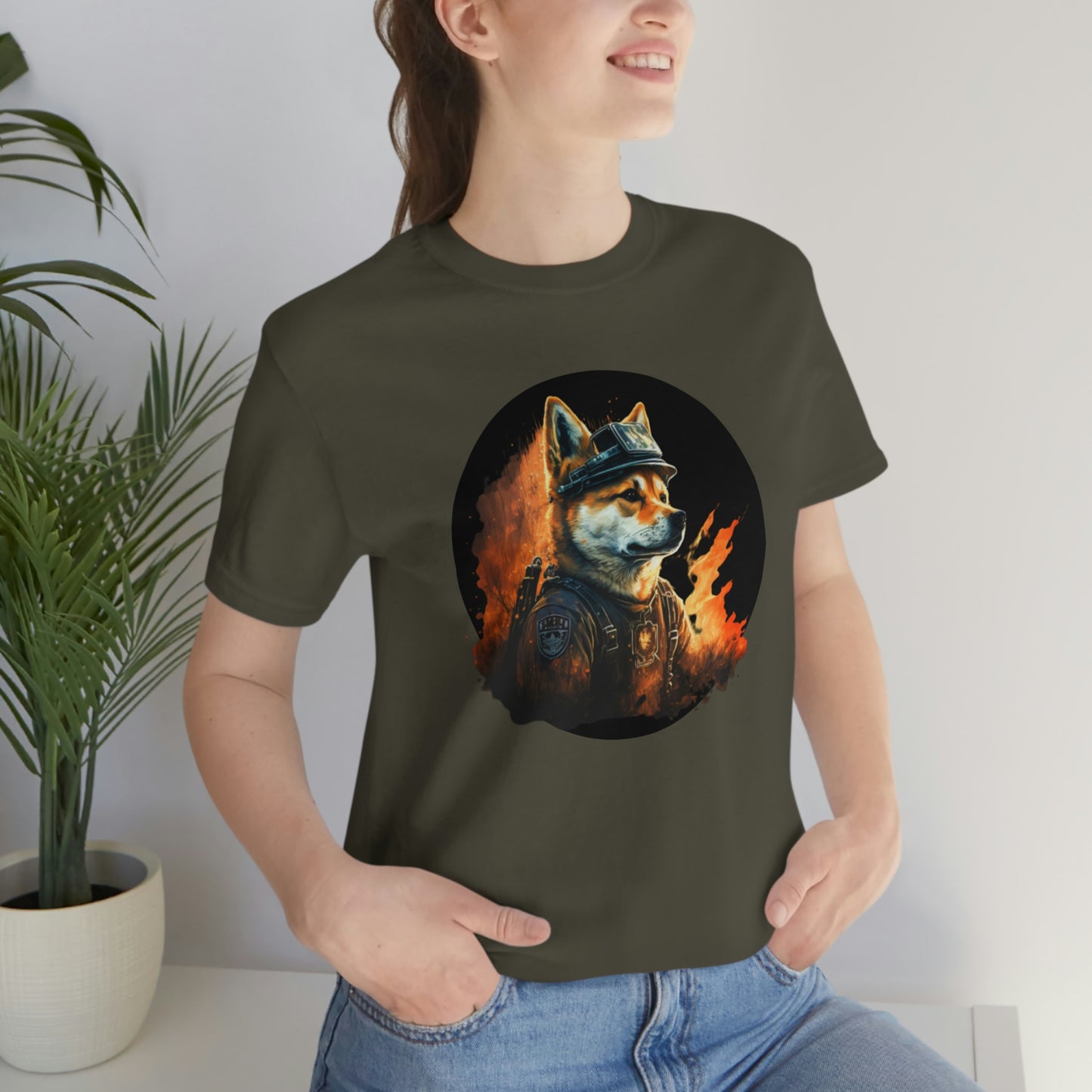 Shiba Inu Firefighter T-Shirt | Support Our Brave First Responders | Shiba Inu Tee with High-Quality Print