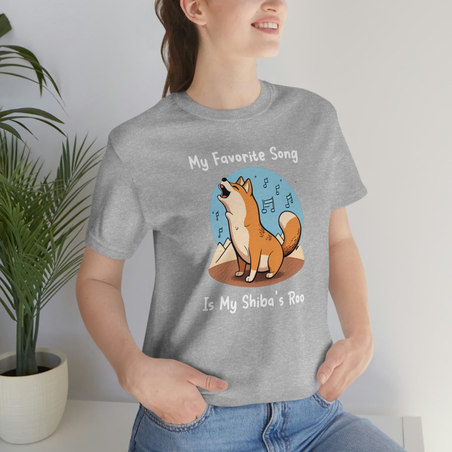 My Favorite Song - White Ink | Shiba Inu | Unisex Jersey Short Sleeve Tee