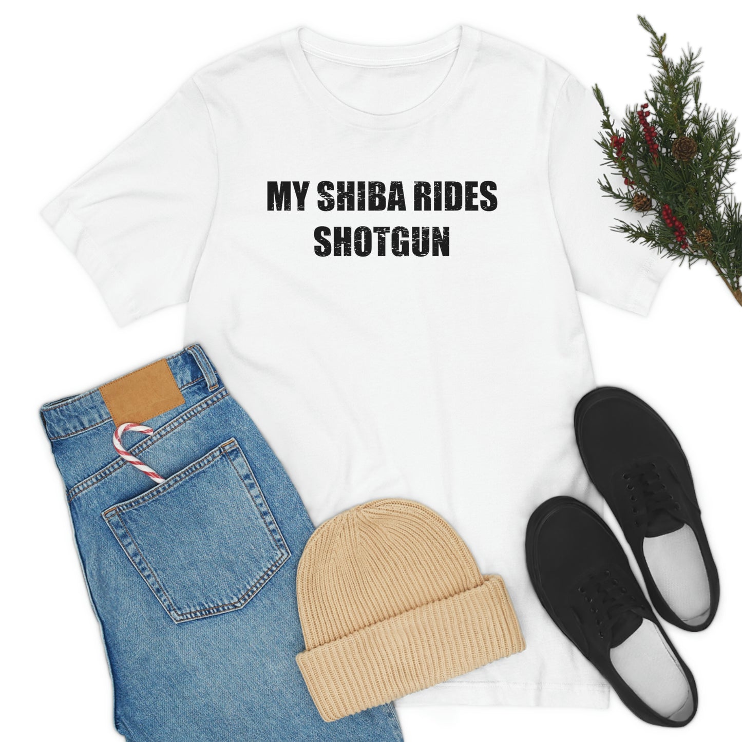 My Shiba Rides Shotgun: Soft Cotton & Quality Print Shiba Inu Pet T-shirt