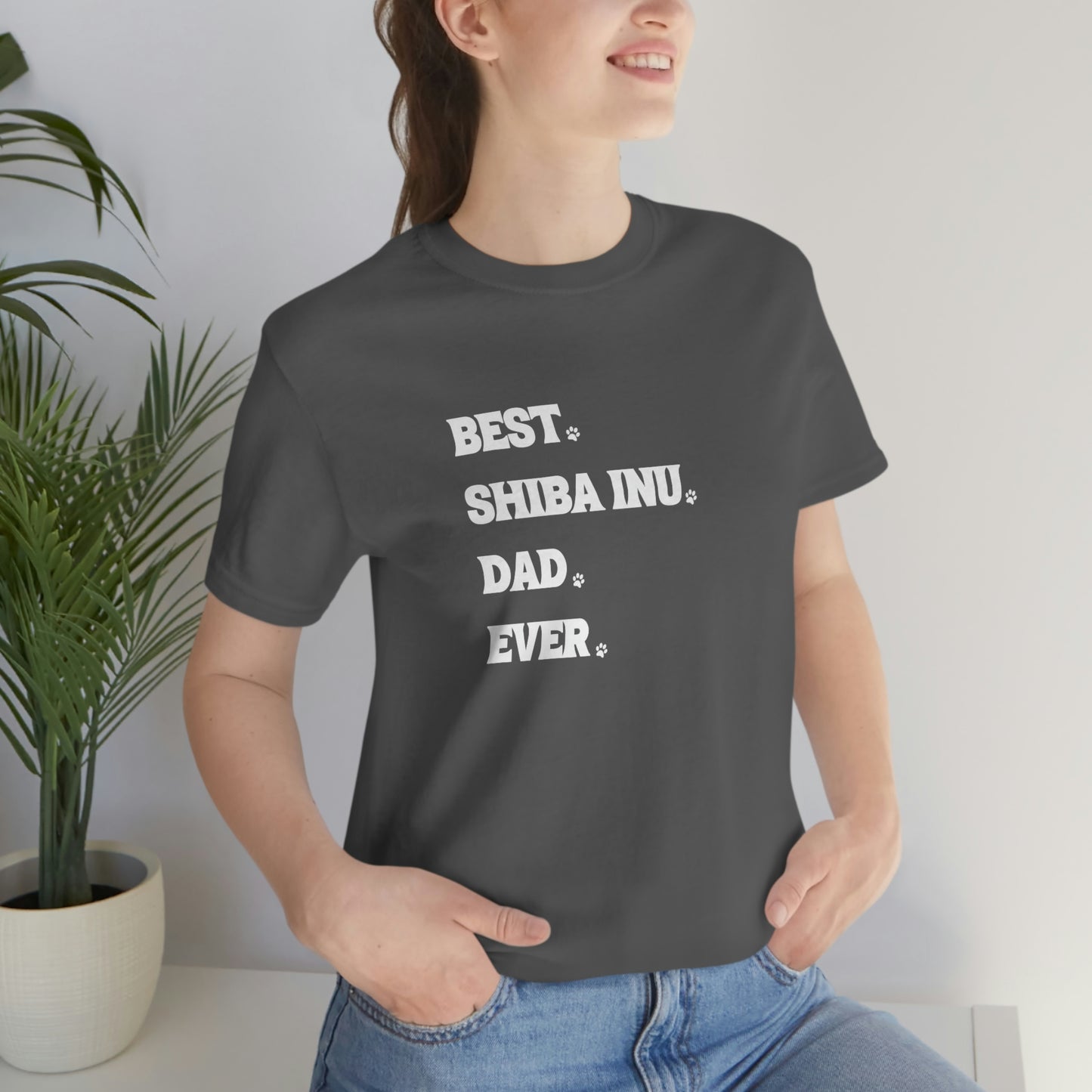 "Best Shiba Inu Dad Ever" Unisex T-Shirt - Minimalistic Style, Soft Cotton, Ribbed Collar, Durable Fit, Quality Print