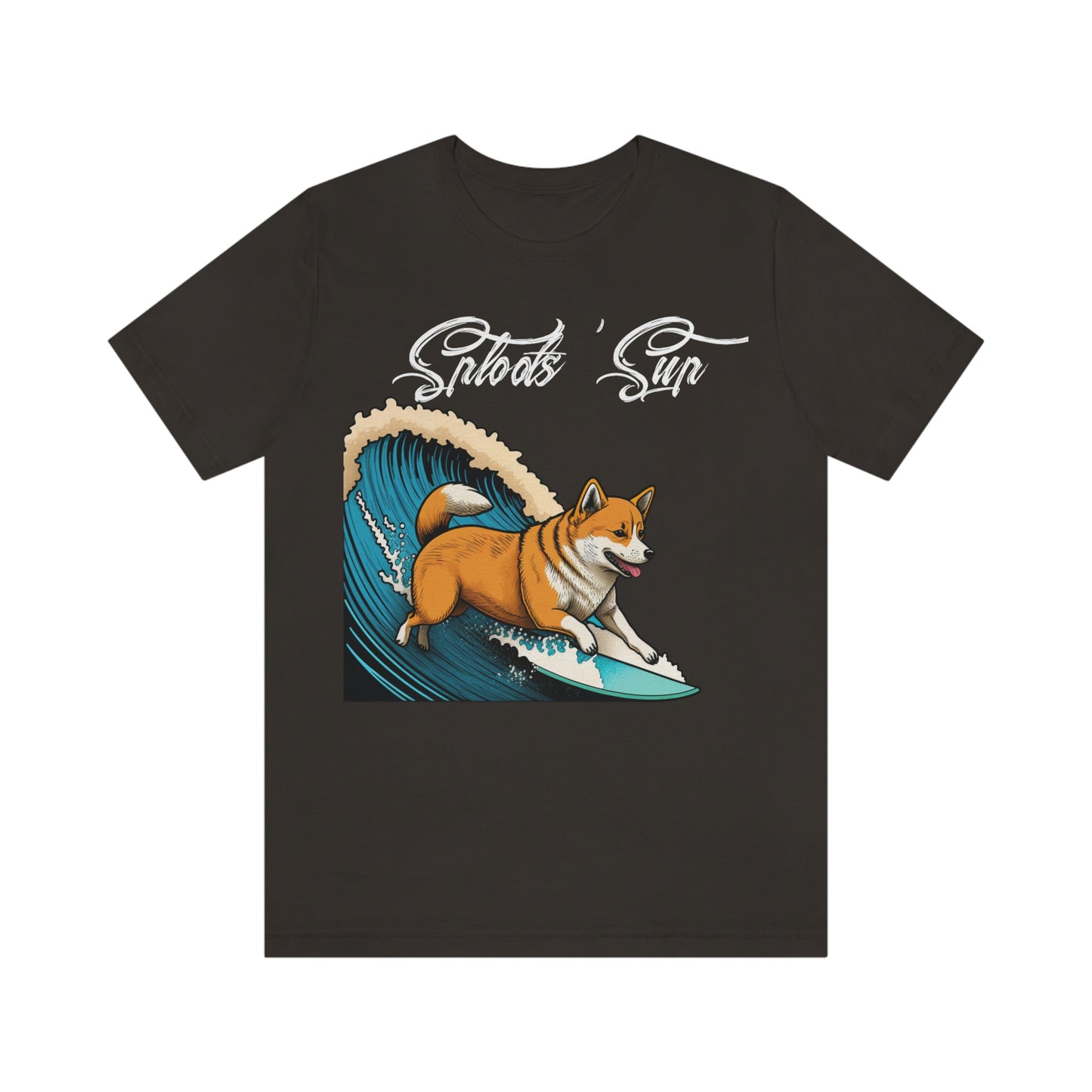 Sploots 'Sup Surfin' Shiba Inu | White Ink | Short Sleeve Tee