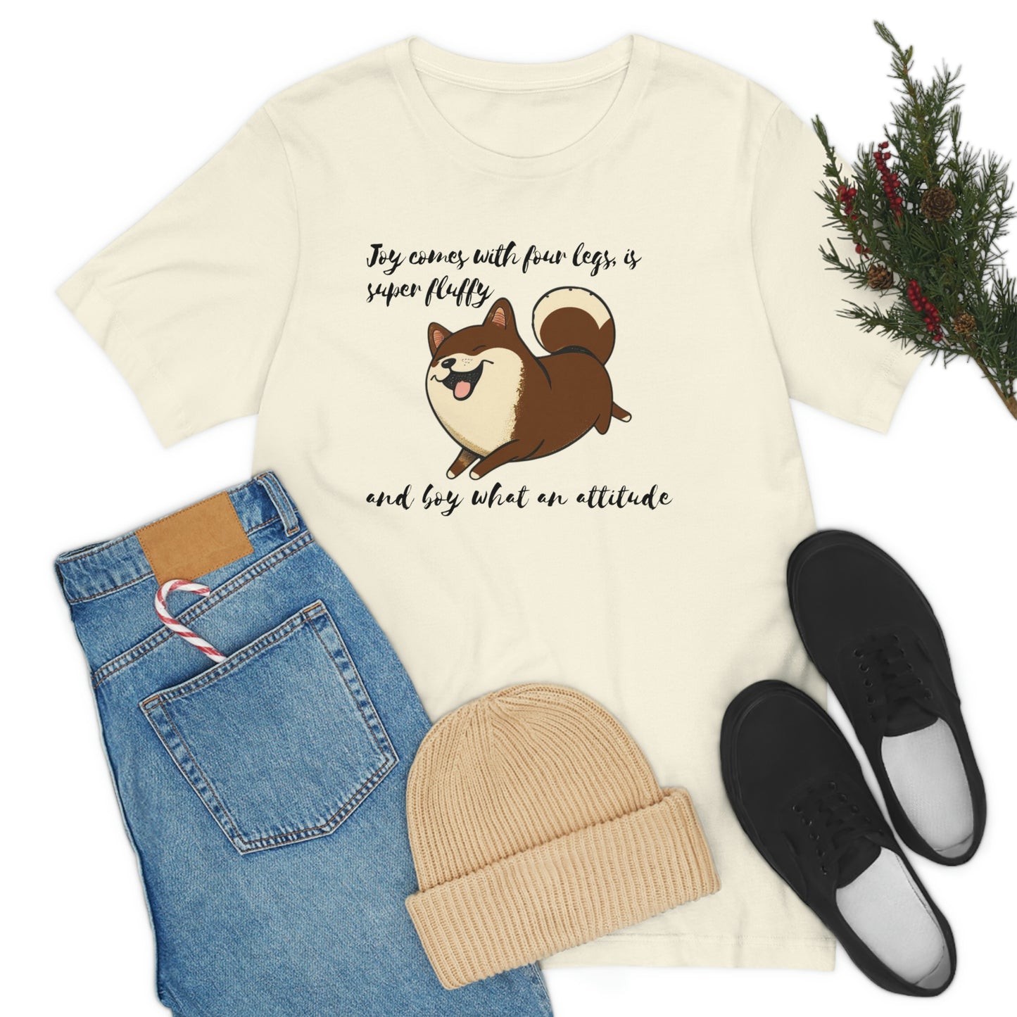 Boy What an Attitude | Dk Brown Shiba Inu | Unisex Jersey Short Sleeve Tee