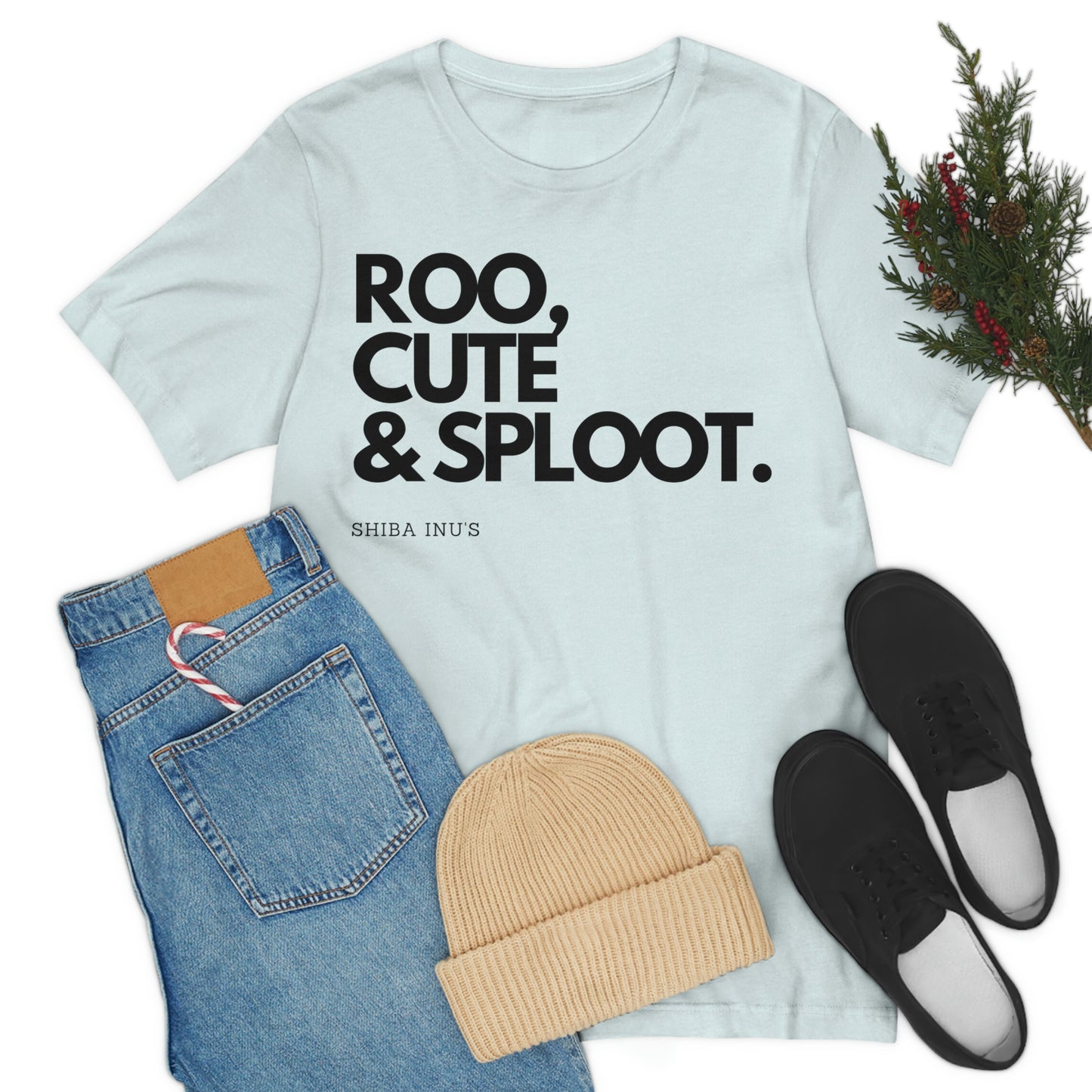 Roo, Cute & Sploot | Black Ink | Unisex Jersey Short Sleeve Tee