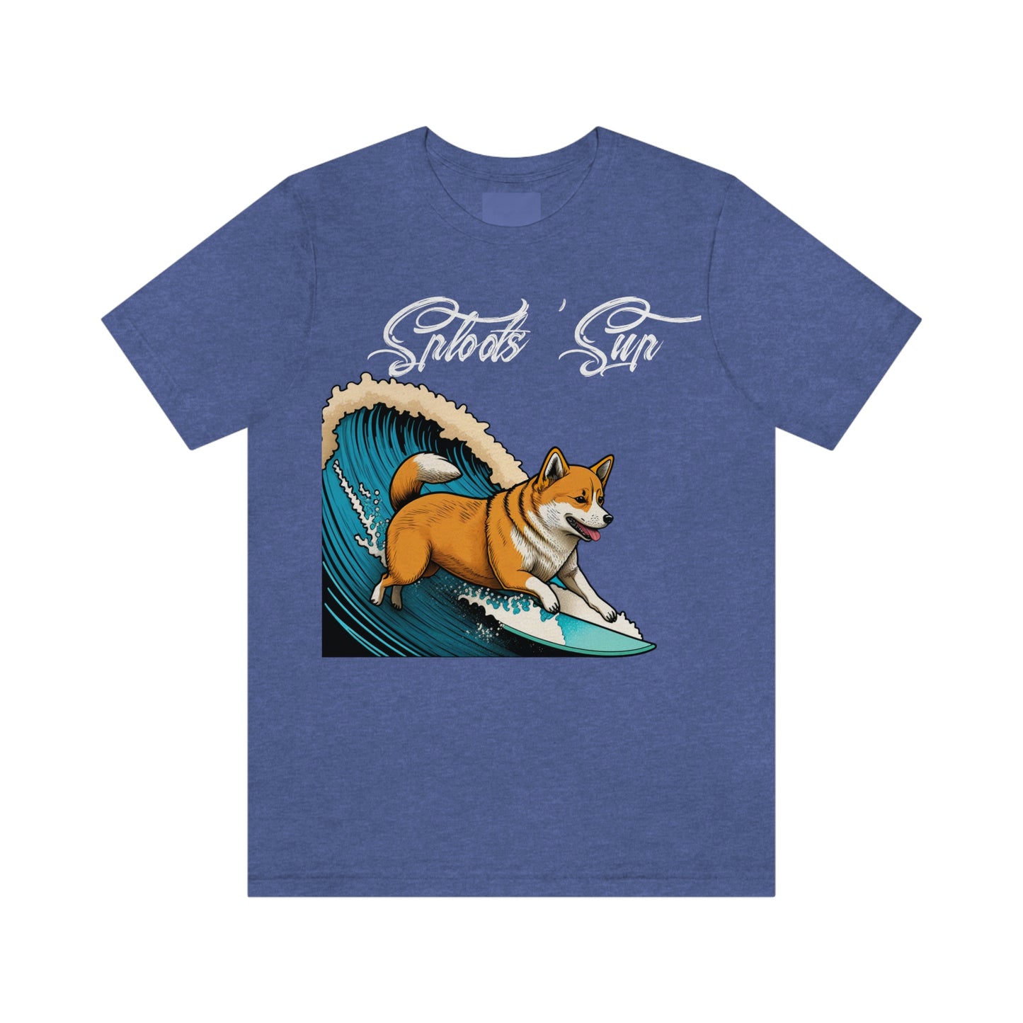 Sploots 'Sup Surfin' Shiba Inu | White Ink | Short Sleeve Tee