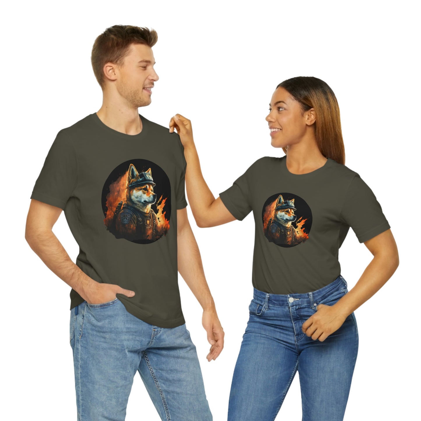 Shiba Inu Firefighter T-Shirt | Support Our Brave First Responders | Shiba Inu Tee with High-Quality Print