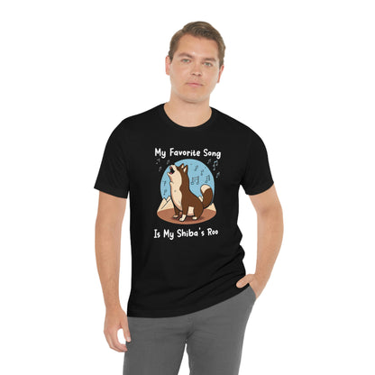 My Favorite Song - White Ink | Dk Brown Shiba Inu | Unisex Jersey Short Sleeve Tee