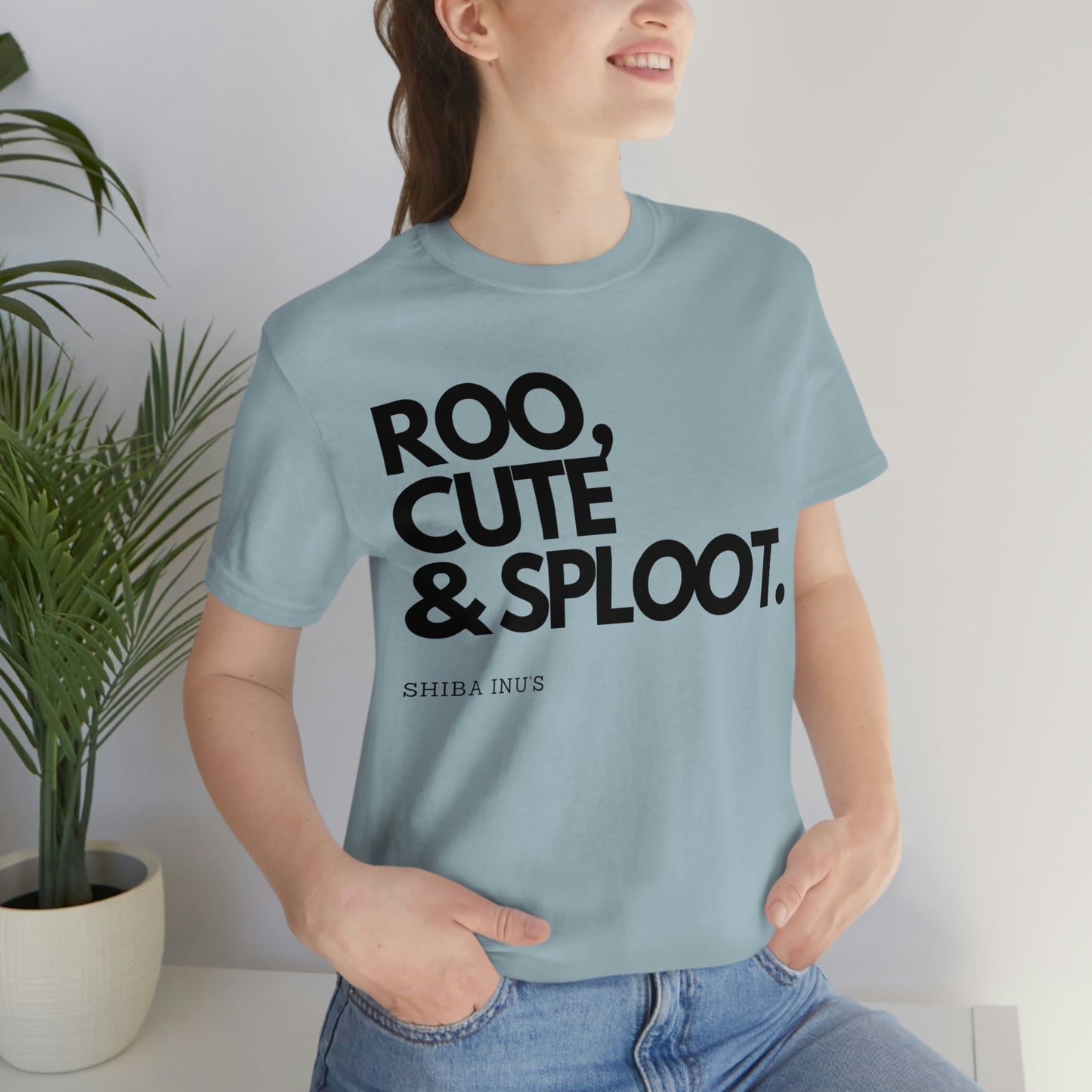 Roo, Cute & Sploot | Black Ink | Unisex Jersey Short Sleeve Tee