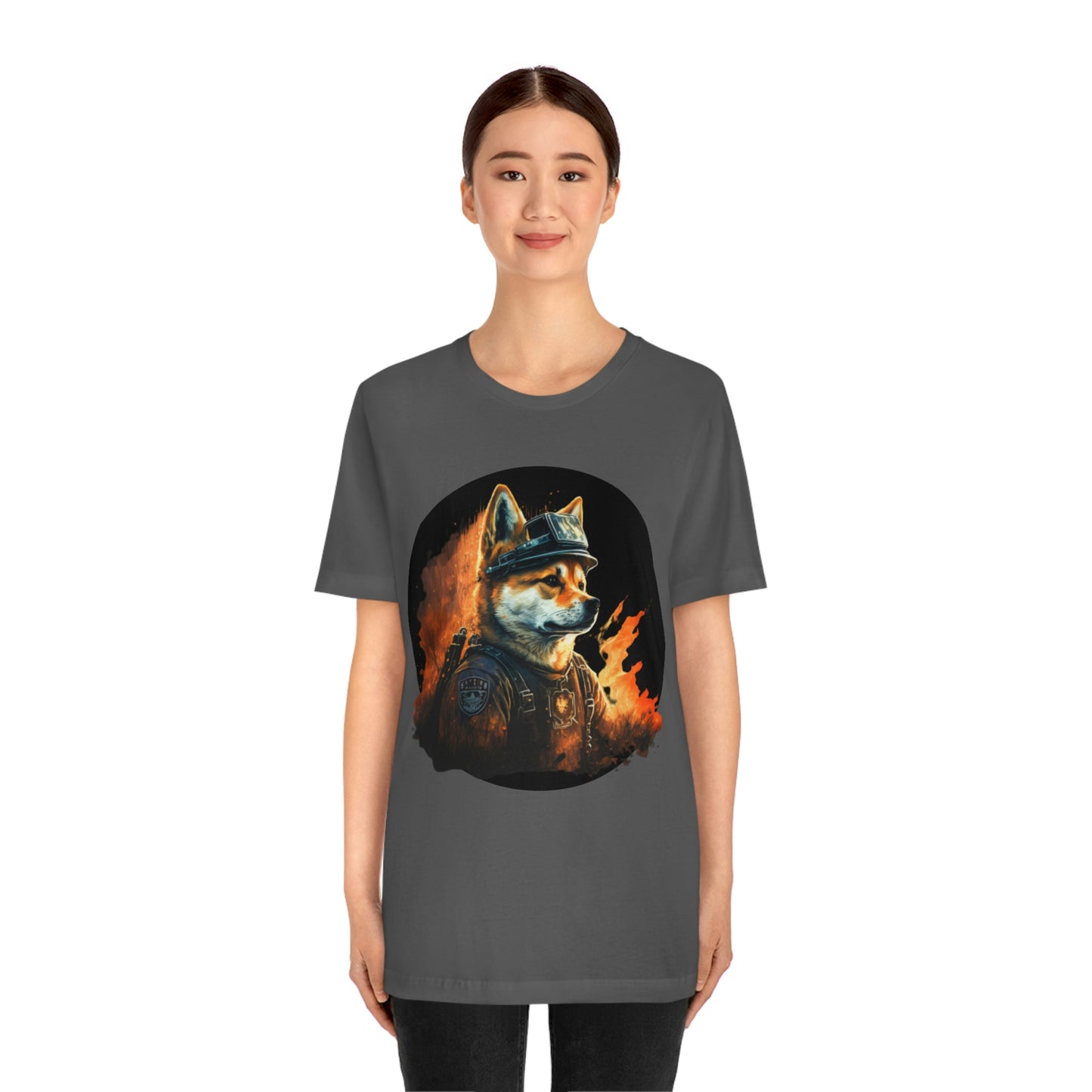 Shiba Inu Firefighter T-Shirt | Support Our Brave First Responders | Soft Cotton Tee with High-Quality Print