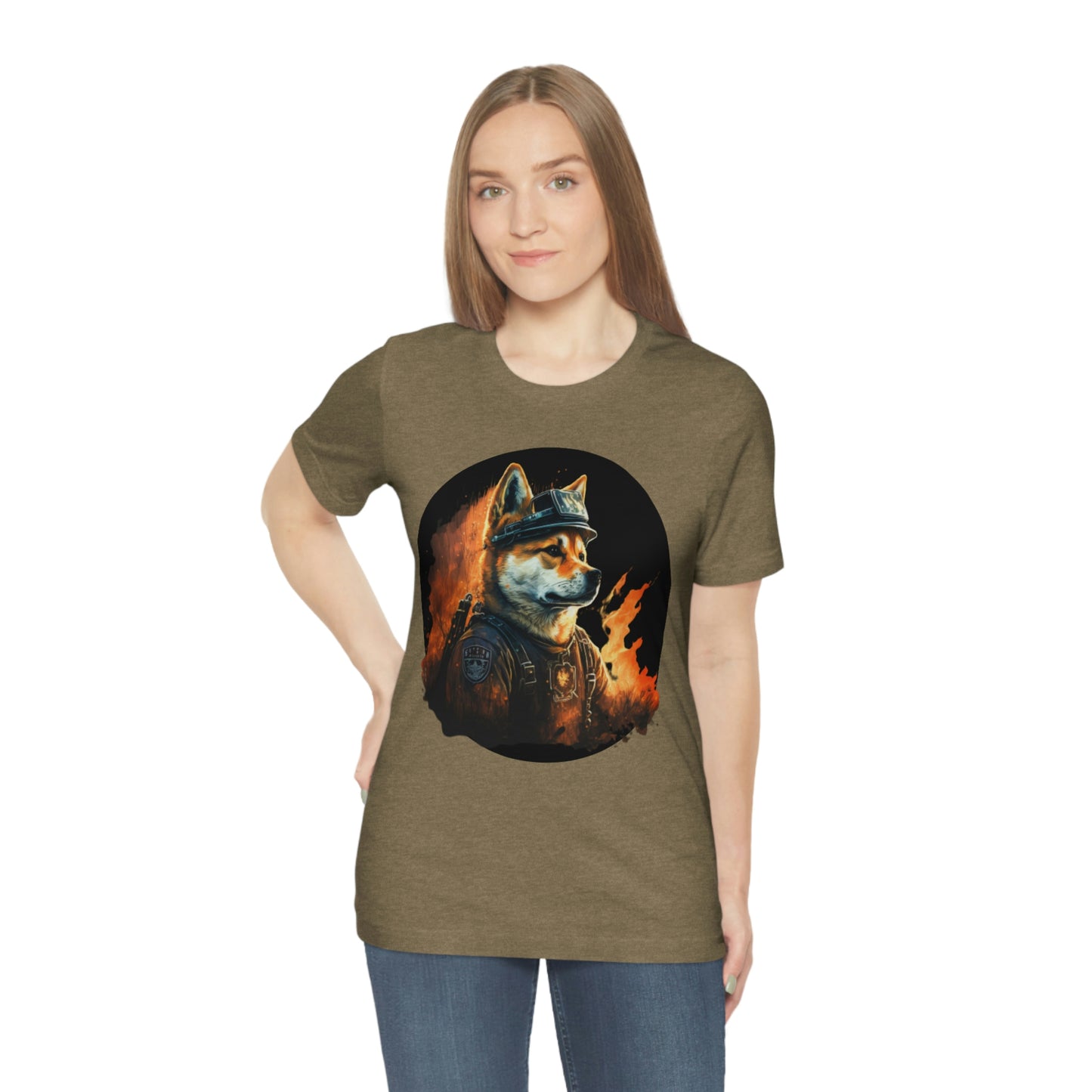 Shiba Inu Firefighter T-Shirt | Support Our Brave First Responders | Soft Cotton Tee with High-Quality Print