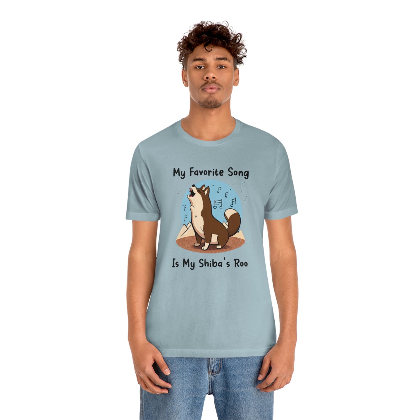 My Favorite Song - Black Ink | Dk Brown Shiba Inu | Unisex Jersey Short Sleeve Tee