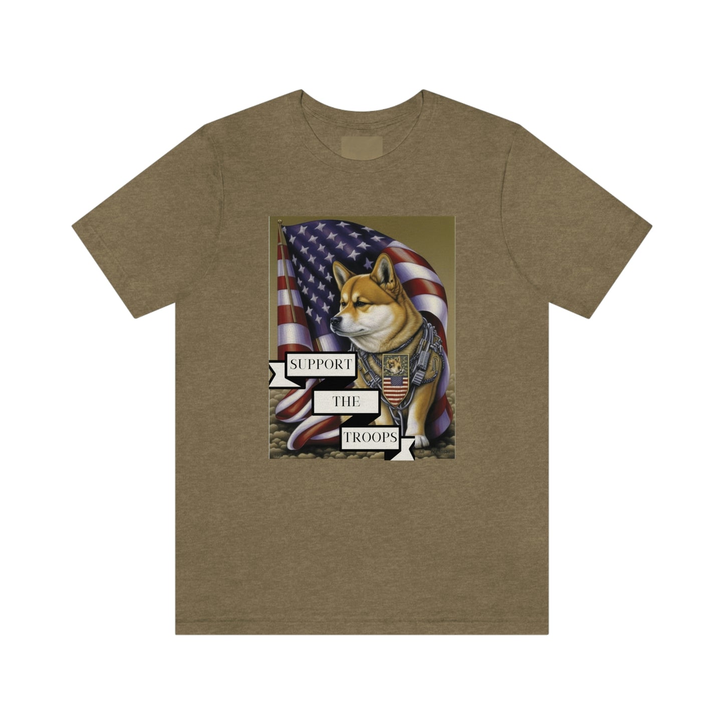 Patriotic Shiba Inu Soldier T-Shirt | American Flag and Support the Troops | Shiba Inu Tee with High-Quality Print