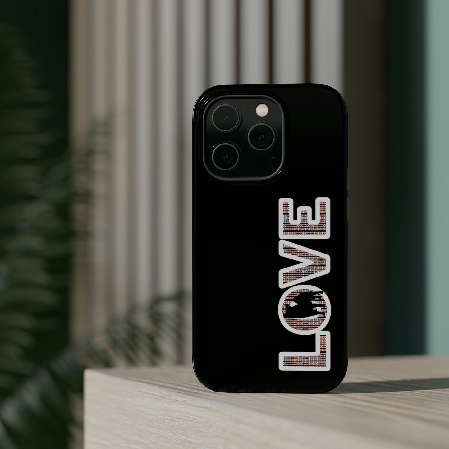 Shiba Inu Phone Case - "LOVE" design - Stylish iPhone, Shiba Love Design MagSafe Phone Case - Dual Layer Protection for iPhone Tough Cases