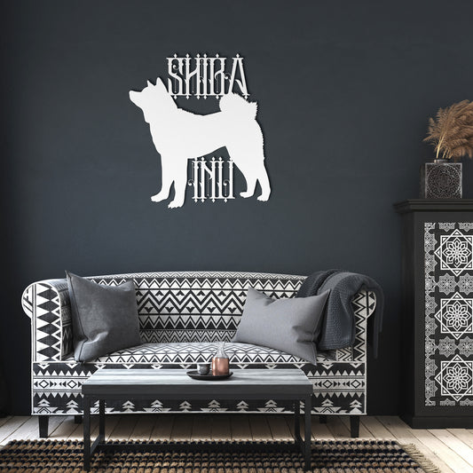 Shiba Inu | Goth Font | Die-Cut Metal Sign