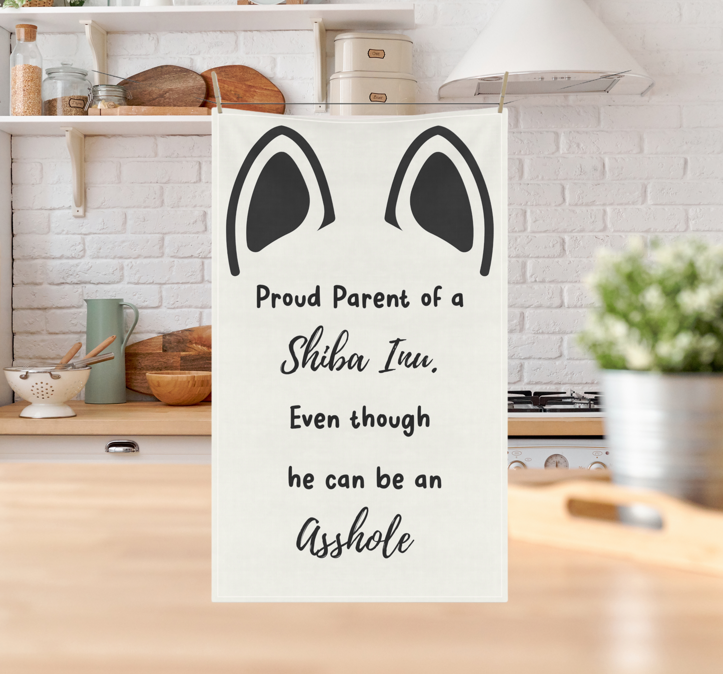 "A**hole but Adored" | The Shiba Inu | Kitchen Towel