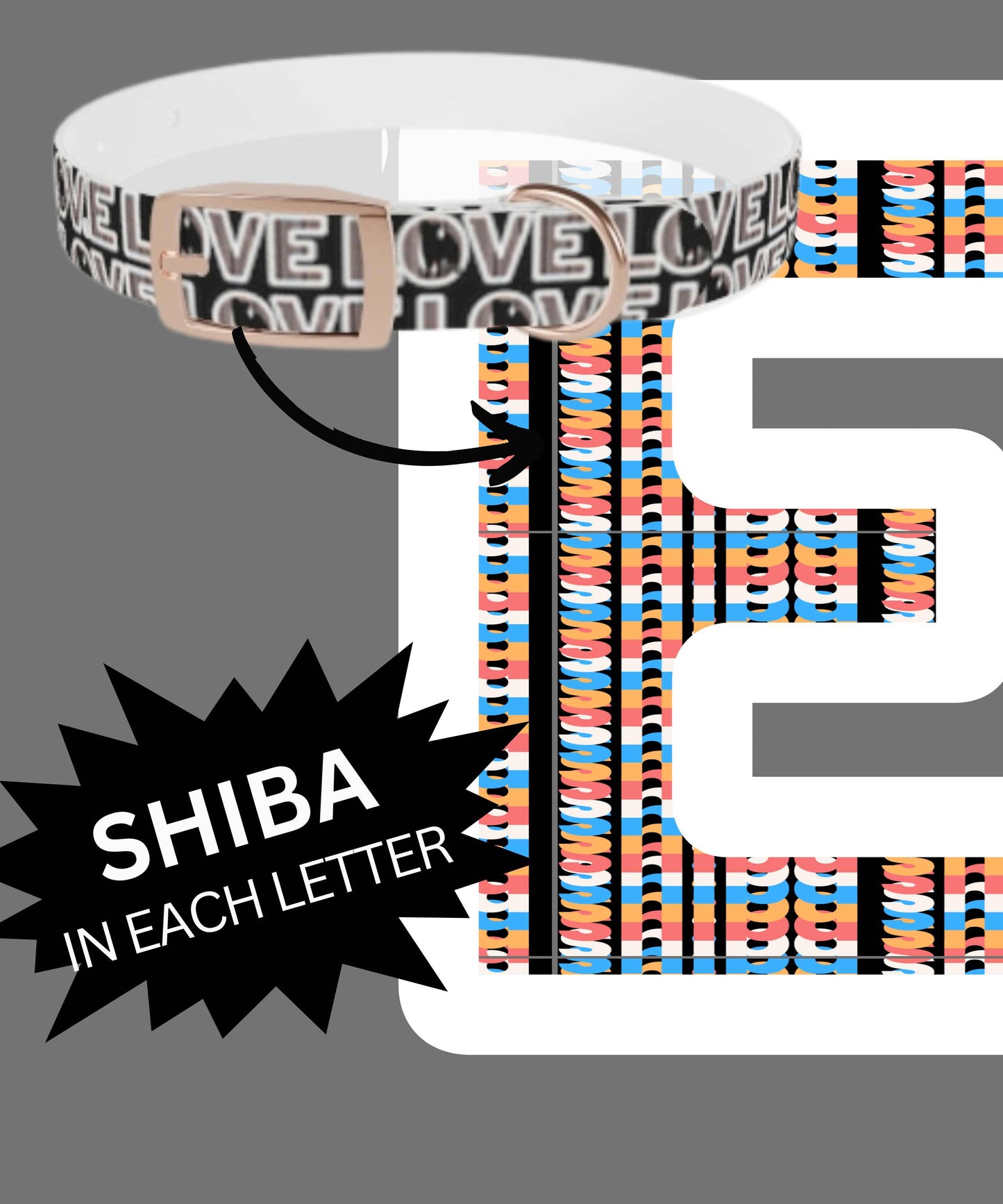 Shiba Inu Dog Collars with 'Love and Shiba Design' - Personalized, Hypoallergenic and USA Made! -  Shiba Inu  Gift Dog Collar