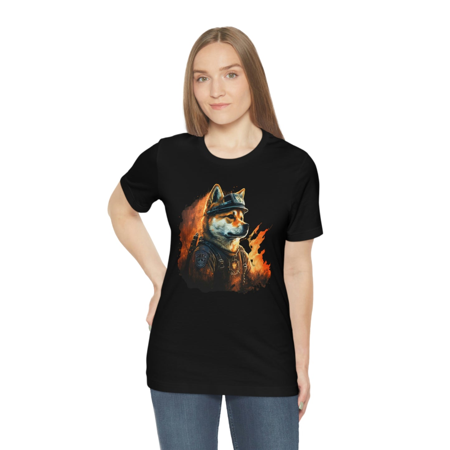 Shiba Inu Firefighter T-Shirt | Support Our Brave First Responders | Soft Cotton Tee with High-Quality Print