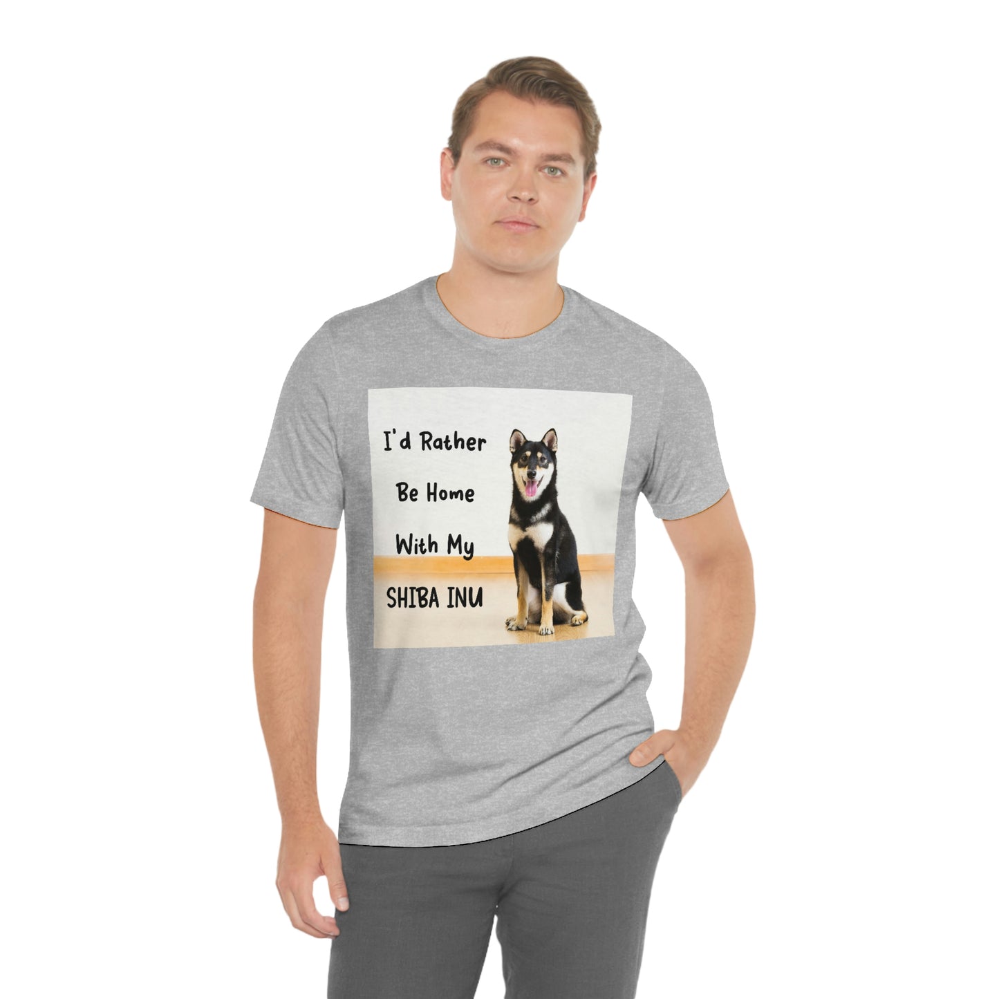 'I'd Rather Be Home with my Shiba' | Unisex Jersey Short Sleeve Tee