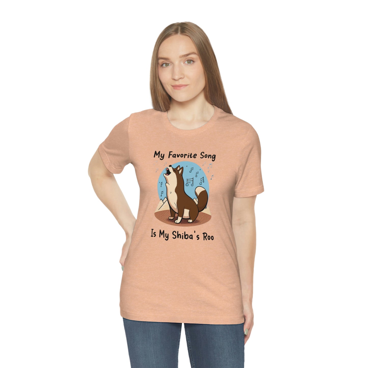 My Favorite Song - Black Ink | Dk Brown Shiba Inu | Unisex Jersey Short Sleeve Tee