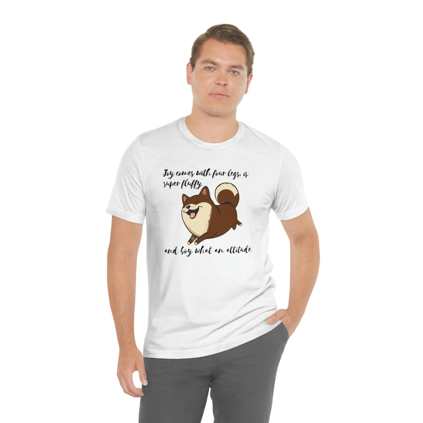 Boy What an Attitude | Dk Brown Shiba Inu | Unisex Jersey Short Sleeve Tee