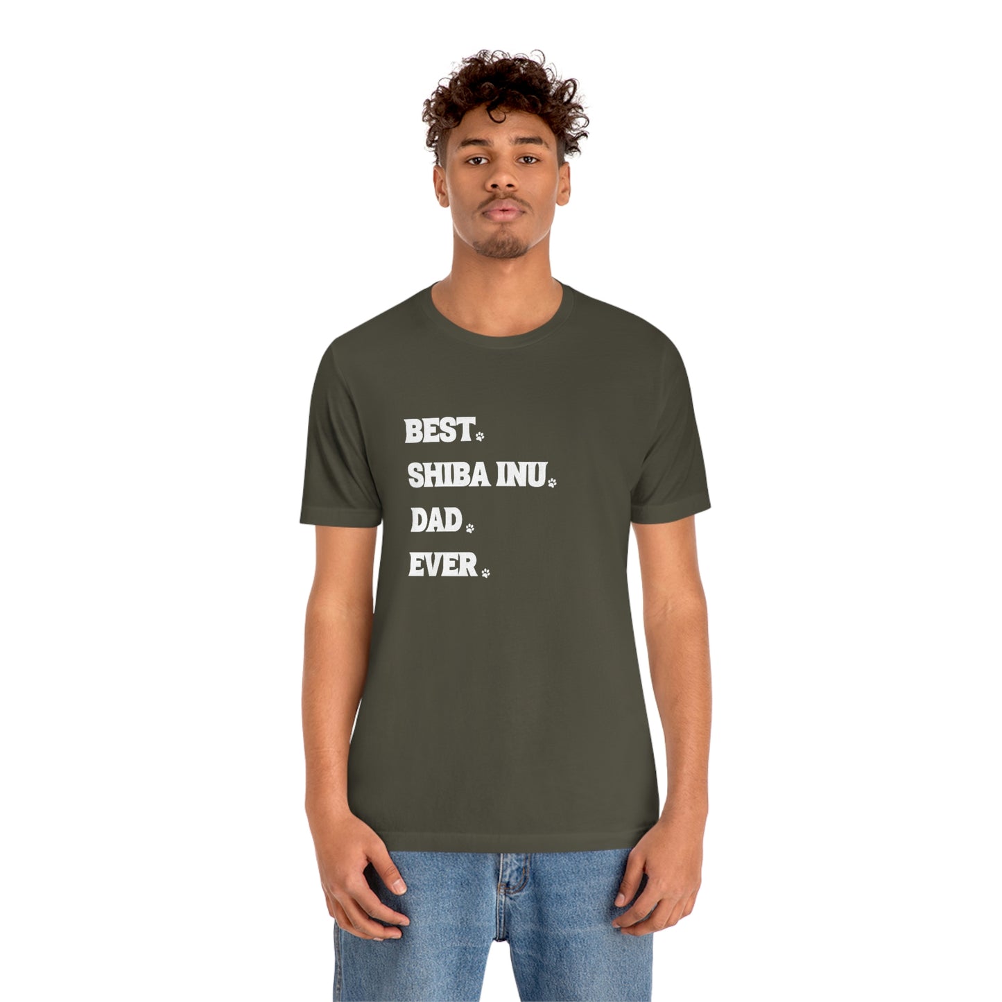 "Best Shiba Inu Dad Ever" Unisex T-Shirt - Minimalistic Style, Soft Cotton, Ribbed Collar, Durable Fit, Quality Print