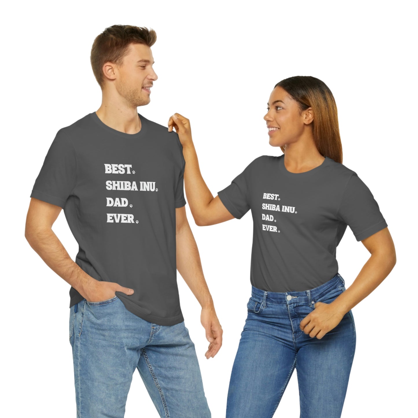 "Best Shiba Inu Dad Ever" Unisex T-Shirt - Minimalistic Style, Soft Cotton, Ribbed Collar, Durable Fit, Quality Print