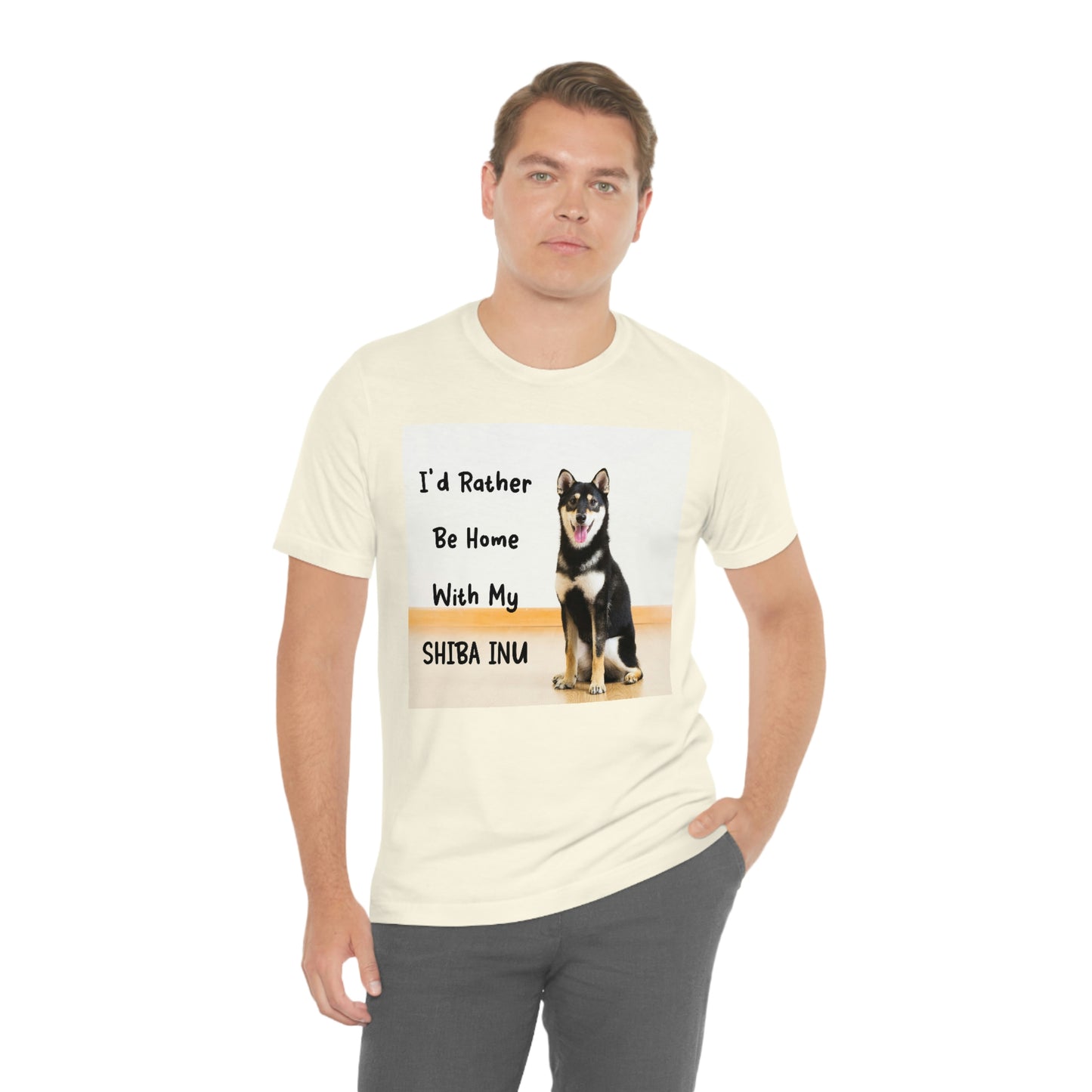 'I'd Rather Be Home with my Shiba' | Unisex Jersey Short Sleeve Tee