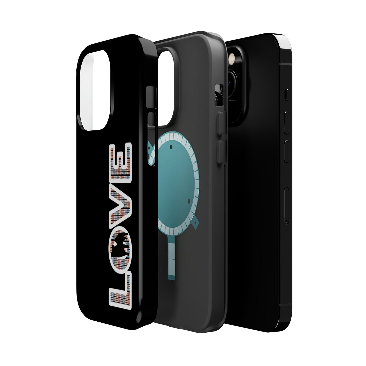 Shiba Inu Phone Case - "LOVE" design - Stylish iPhone, Shiba Love Design MagSafe Phone Case - Dual Layer Protection for iPhone Tough Cases