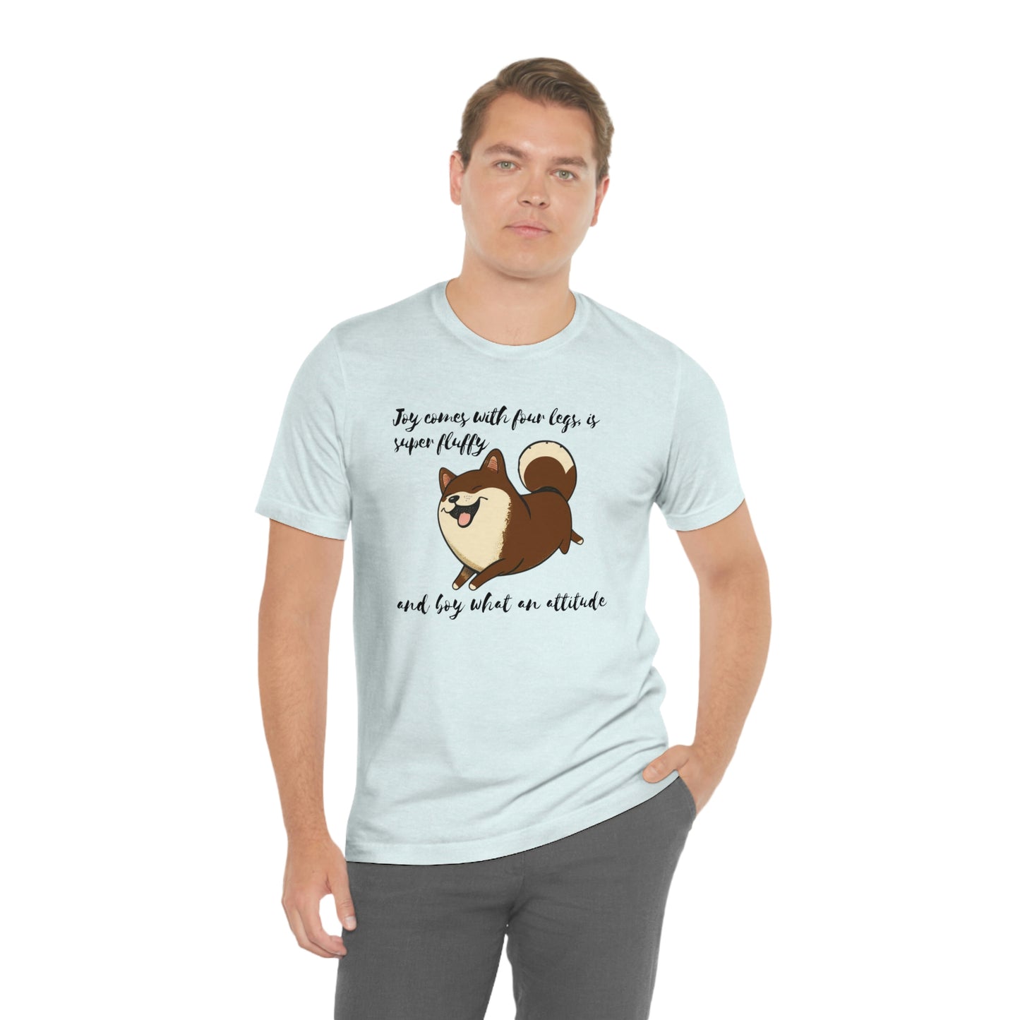 Boy What an Attitude | Dk Brown Shiba Inu | Unisex Jersey Short Sleeve Tee