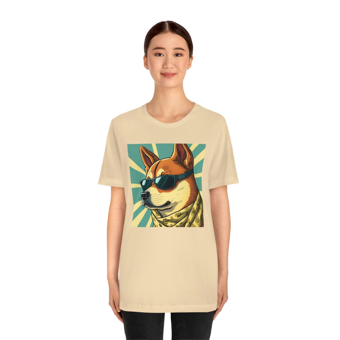 Trendy Shiba Inu T-Shirt | Cartoon Bandana and Sunglasses Design | Shiba Tee with High-Quality Print | Great Gift Idea