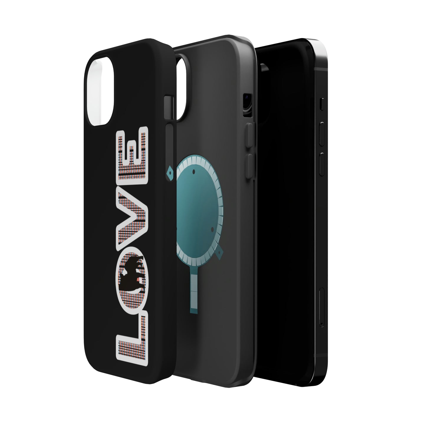 Shiba Inu Phone Case - "LOVE" design - Stylish iPhone, Shiba Love Design MagSafe Phone Case - Dual Layer Protection for iPhone Tough Cases