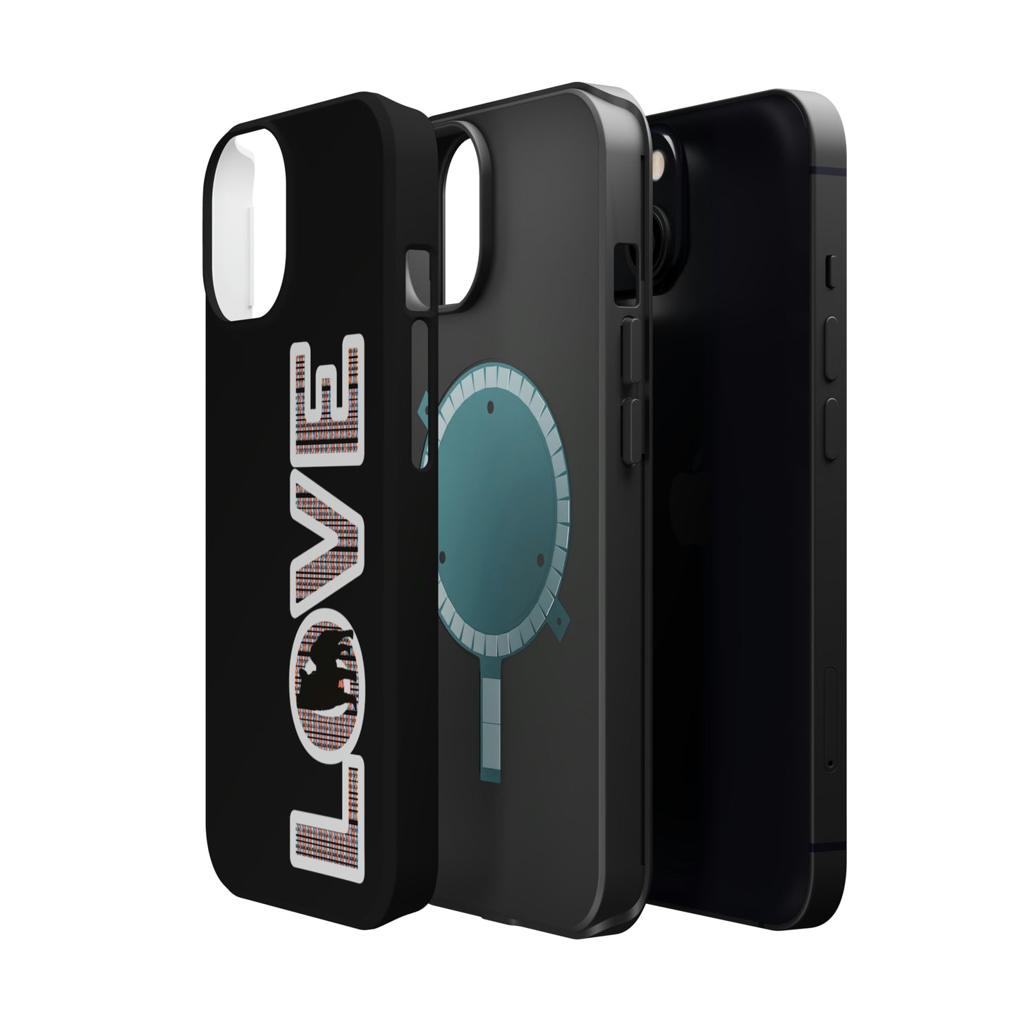 Shiba Inu Phone Case - "LOVE" design - Stylish iPhone, Shiba Love Design MagSafe Phone Case - Dual Layer Protection for iPhone Tough Cases