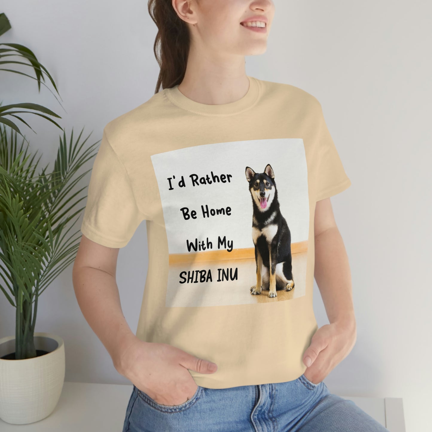 'I'd Rather Be Home with my Shiba' | Unisex Jersey Short Sleeve Tee