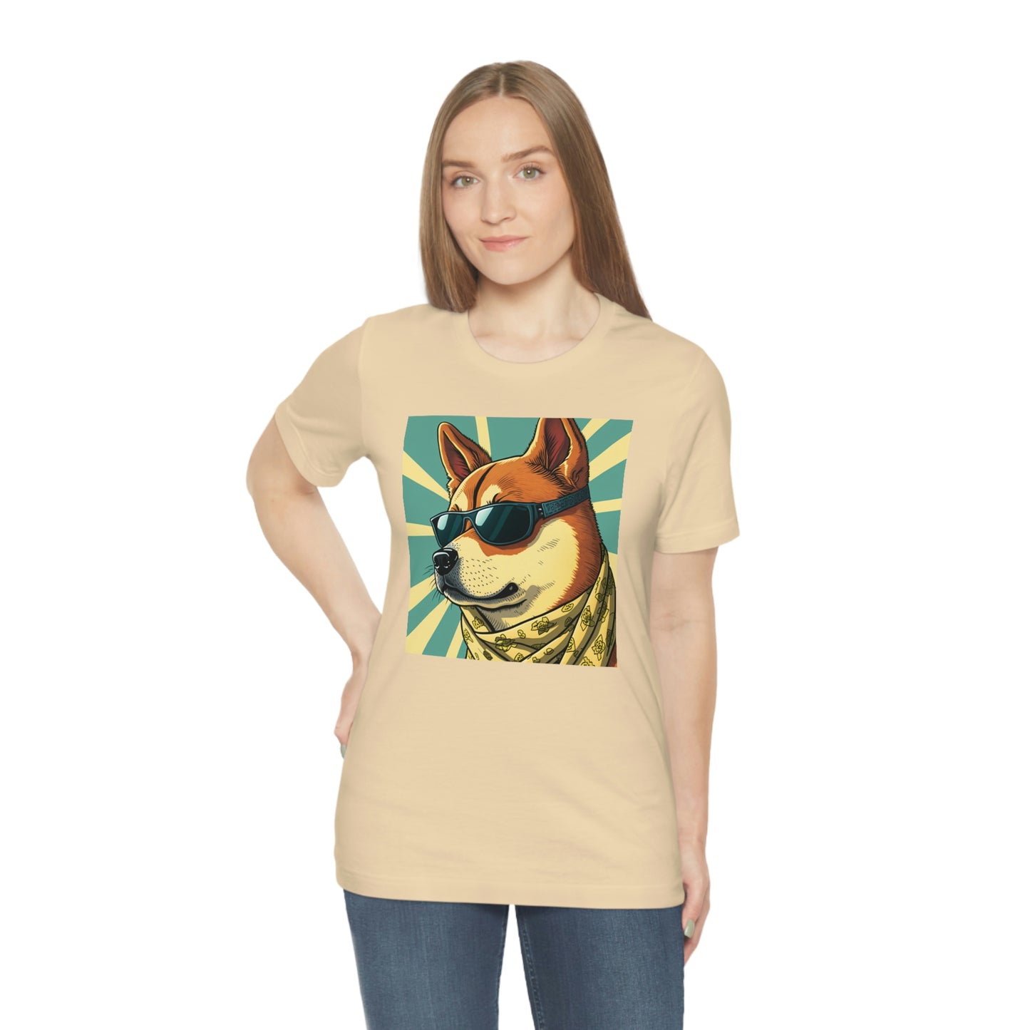 Trendy Shiba Inu T-Shirt | Cartoon Bandana and Sunglasses Design | Shiba Tee with High-Quality Print | Great Gift Idea