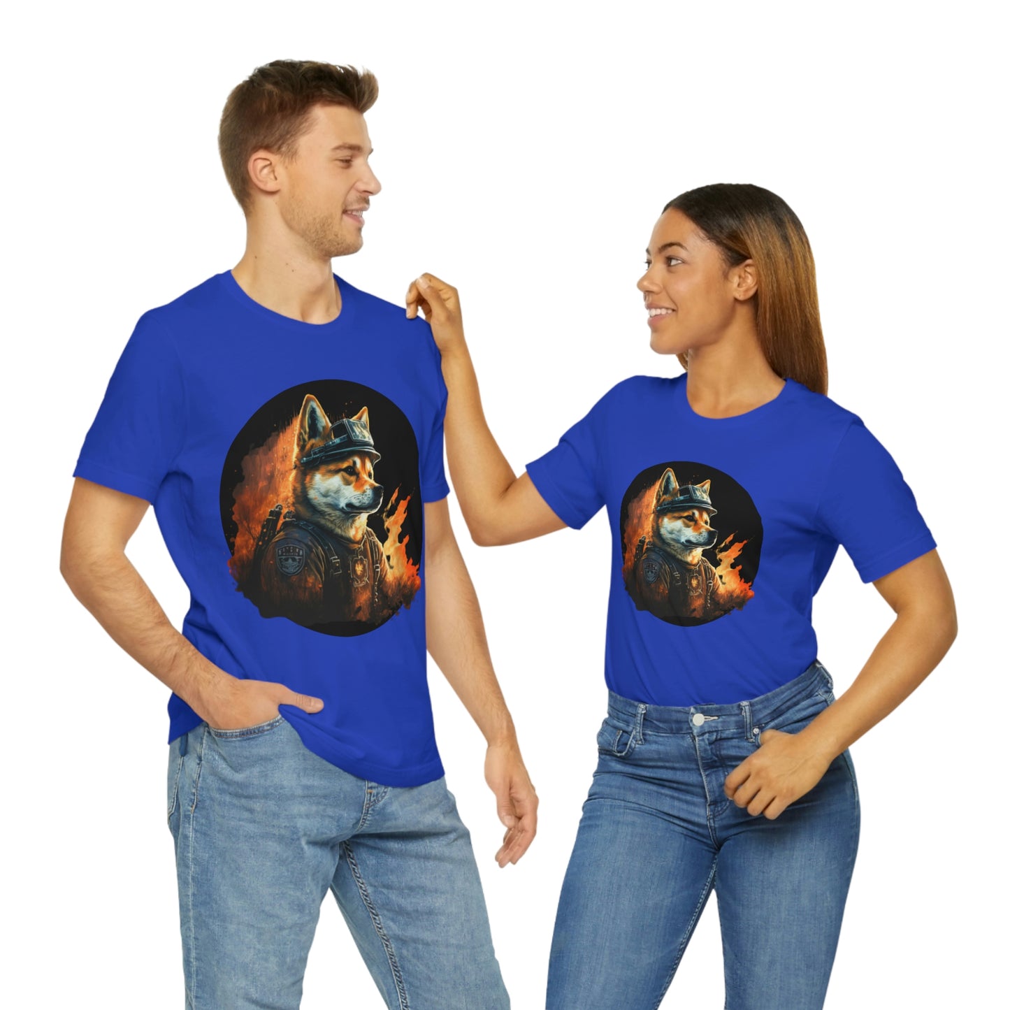 Shiba Inu Firefighter T-Shirt | Support Our Brave First Responders | Soft Cotton Tee with High-Quality Print