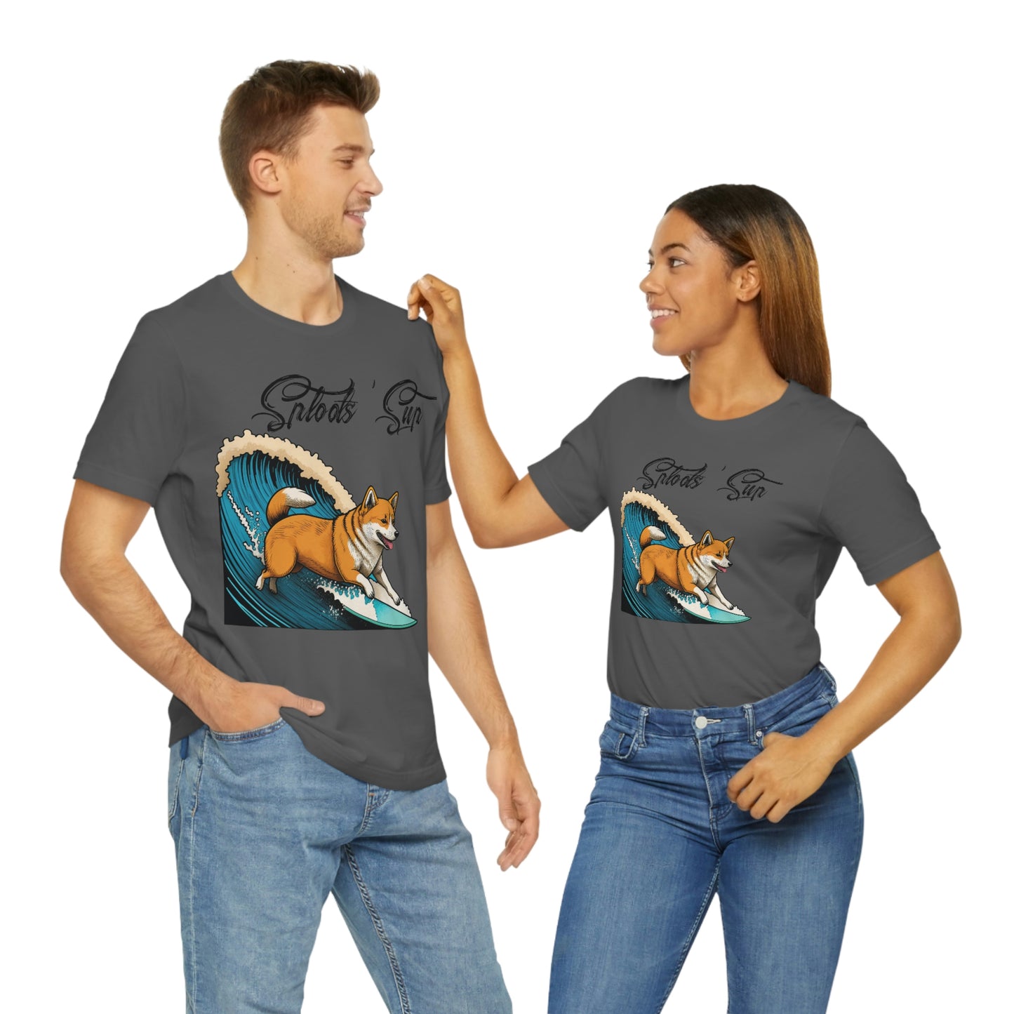 Sploots 'Sup Surfin' Shiba Inu | Black Ink | Short Sleeve Tee