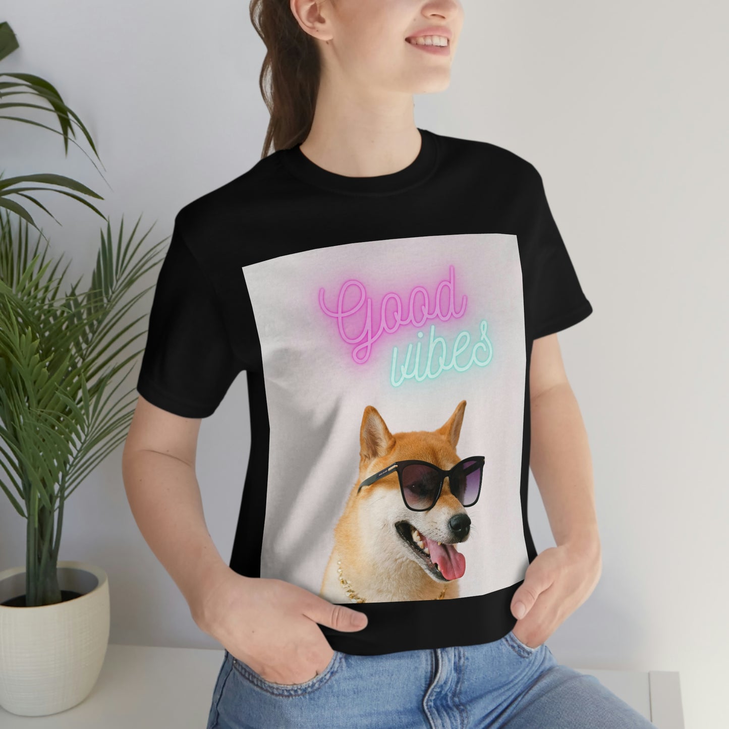 Good Vibes | Shiba Inu | Unisex Jersey Short Sleeve Tee